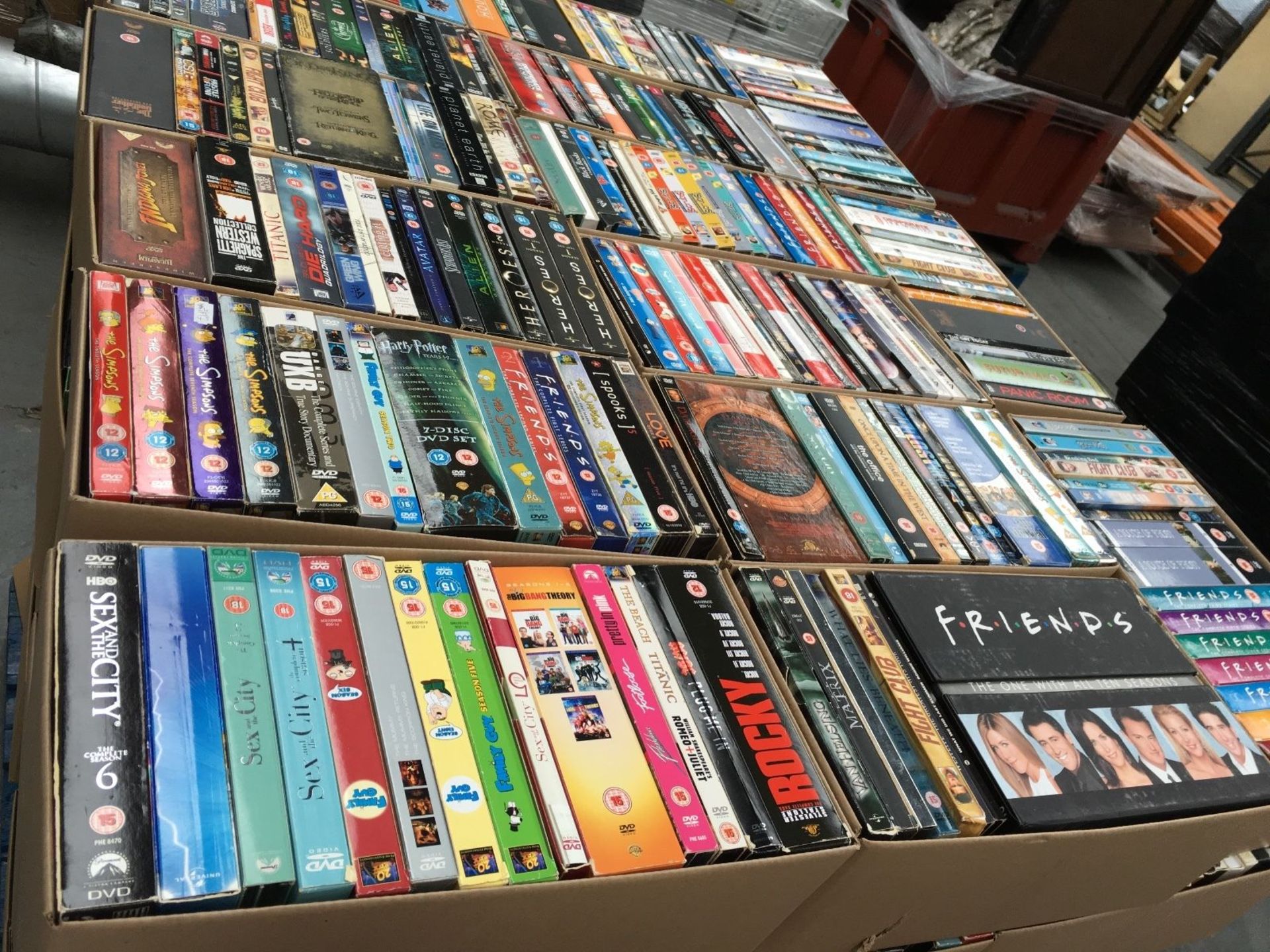 JOB LOT OF 100 x VARIOUS DVD'S - REGION 2 - USED - GOOD ASSORTMENT OF TITLES - NO RESERVE
