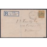 BRITISH SOLOMON ISLANDS 1917 (June 1) - Registered cover to Melbourne bearing KGV 4d cancelled by "