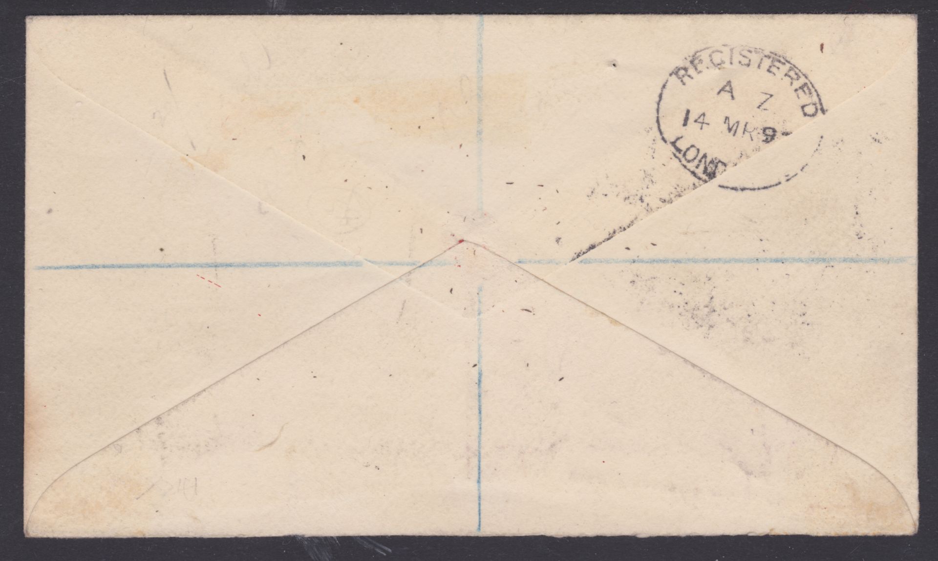 LABUAN 1892 - Registered cover to England franked by 1891 6 cents on 8c violet strip of four - Image 2 of 2