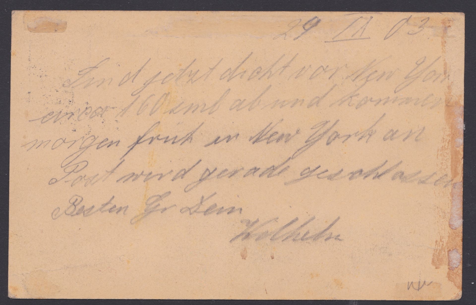 JAMAICA / GERMANY / UNITED STATES 1903 - Jamaica 1d postal stationery Post Card to Germany cancelled - Image 2 of 2