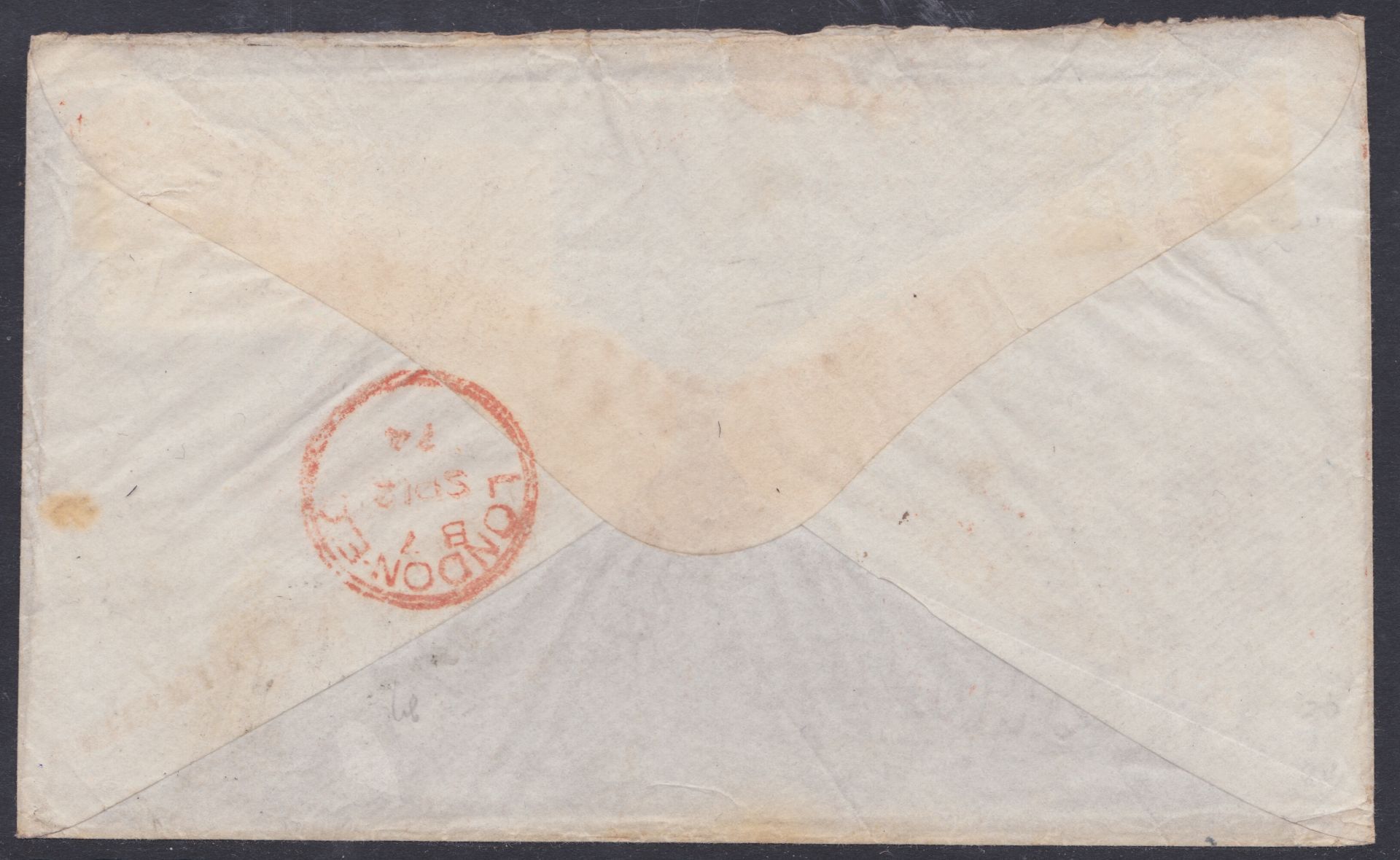 EGYPT / G.B. USED ABROAD 1874 - Cover from Alexandria to London with GB 4d vermilion plate 13 - Image 2 of 2