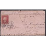 NEW BRUNSWICK G.B.- MILITARY 1867 - Cover (small fault) sent at the 1d soldiers rate from Chatham to