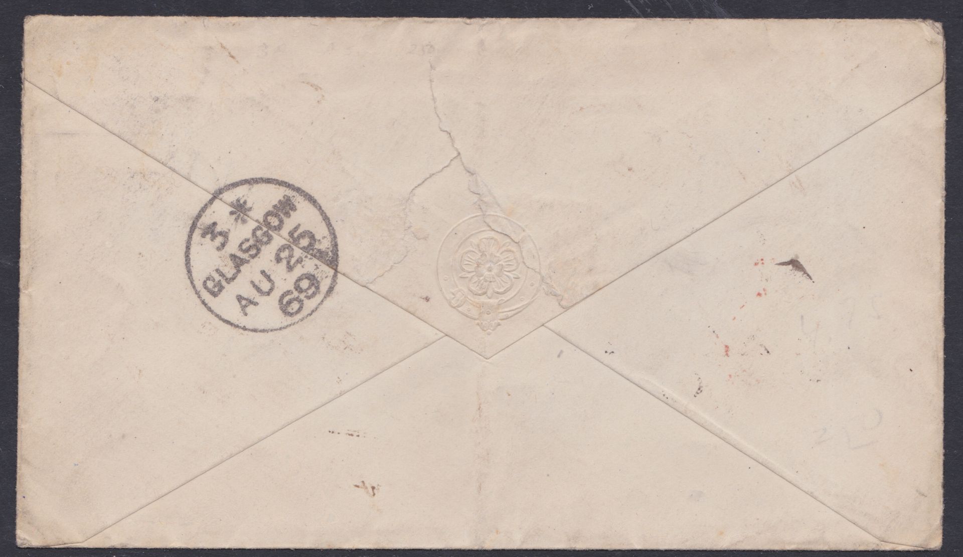 BERMUDA 1869 - Cover to Glasgow endorsed "Officers Letter" and signed by the Commanding Officer of - Image 2 of 2