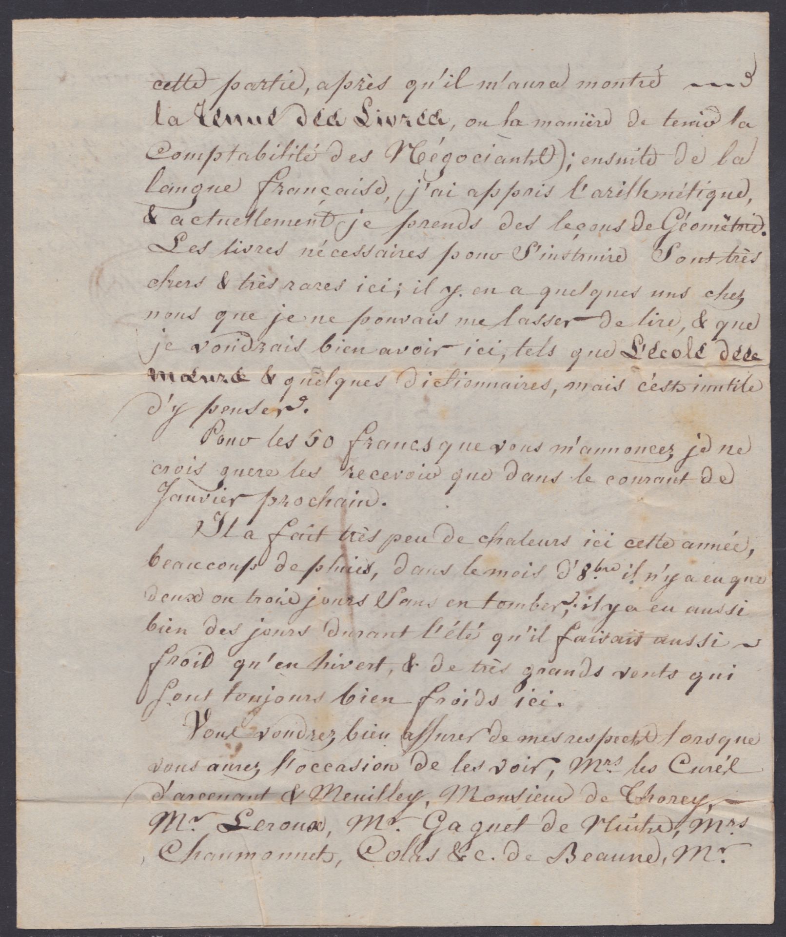 G.B. - MILITARY 1813 - Entire letter from a French P.O.W. J. Renevey in Dartmoor Prison to his - Image 3 of 5