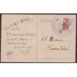 GILBERT & ELLICE ISLANDS 1912 (june 19) - Picture postcard to a catholic priest at Tarawa, the