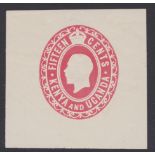 KENYA & UGANDA 1924 - 15c Red envelope stamp Die Proof by De La Rue on thin white wove paper, a