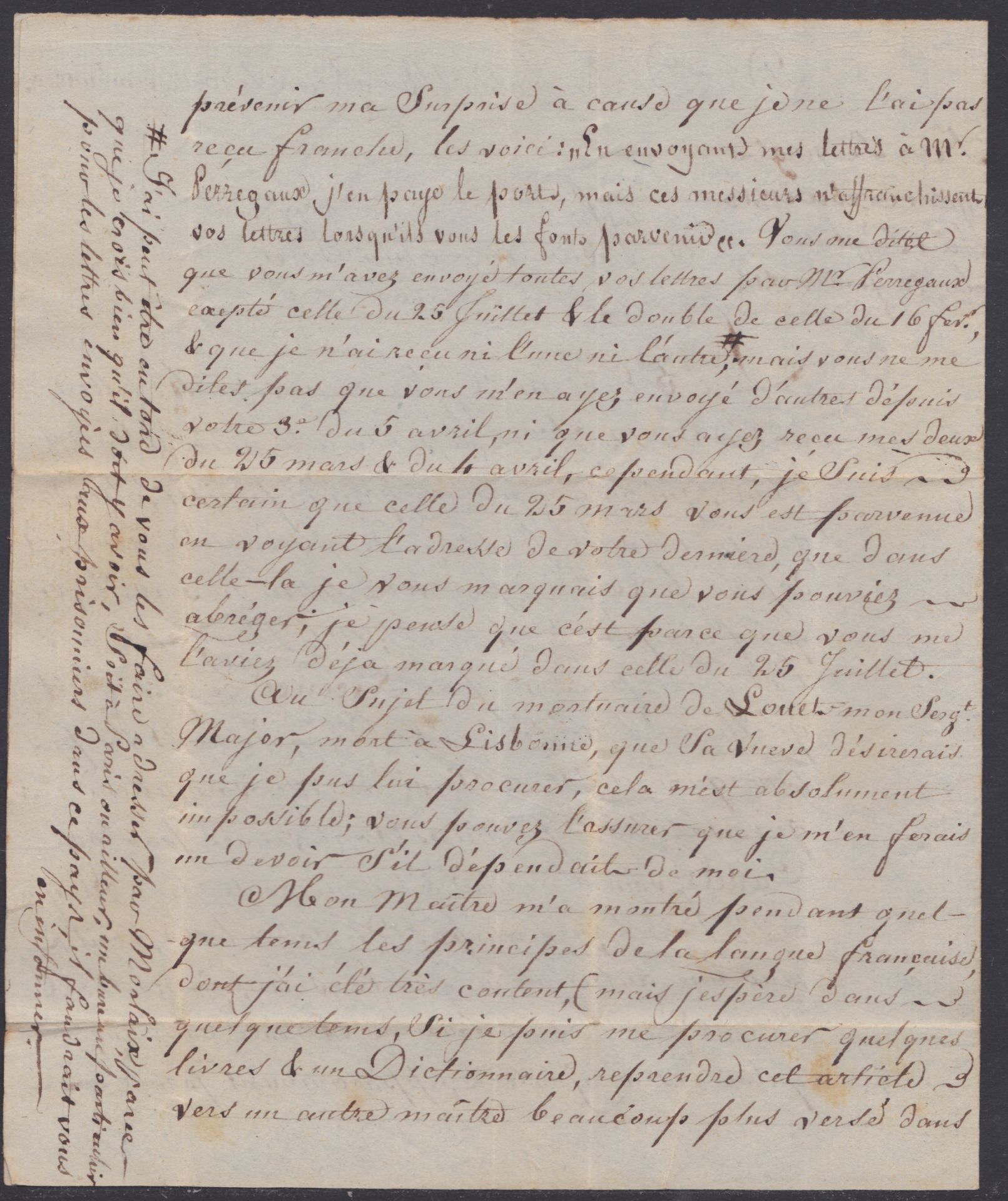 G.B. - MILITARY 1813 - Entire letter from a French P.O.W. J. Renevey in Dartmoor Prison to his - Image 4 of 5