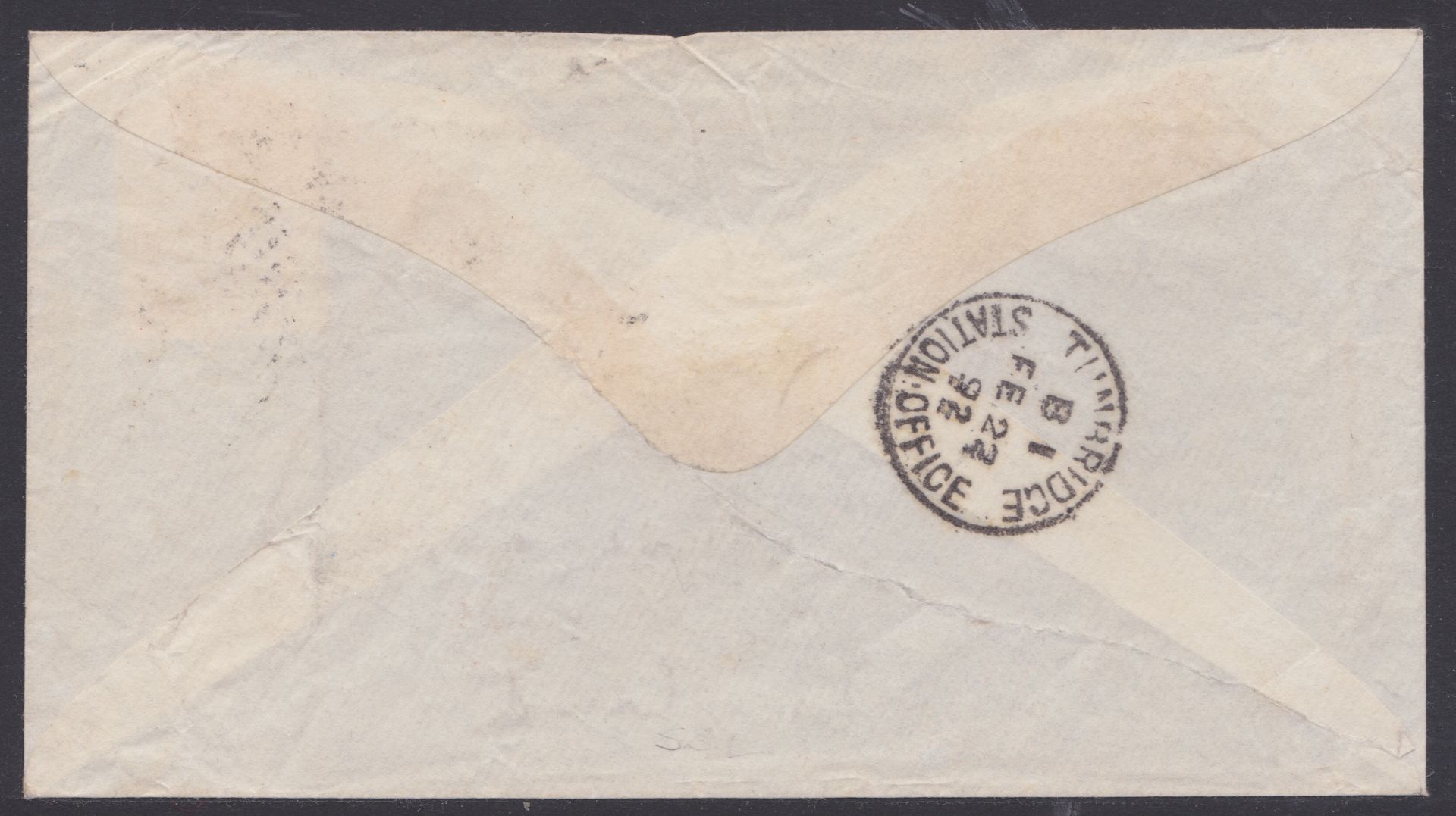 NORTH BORNEO 1892 - Cover to Kent franked by 1891-92 6 cents on 10c blue (S.G.56) tied by an upright - Image 2 of 2