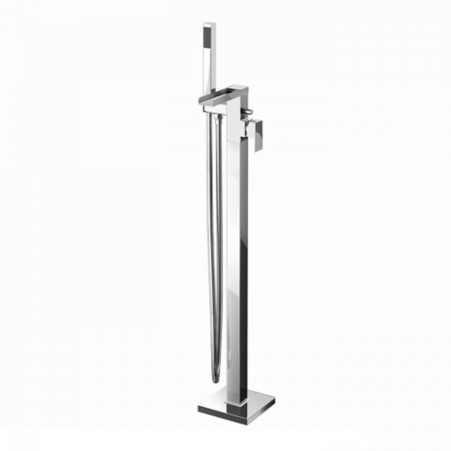 (O3) Niagra II Waterfall Freestanding Bath Mixer Tap & Hand Held Shower Head. RRP £499.99. Waterfall - Image 4 of 4