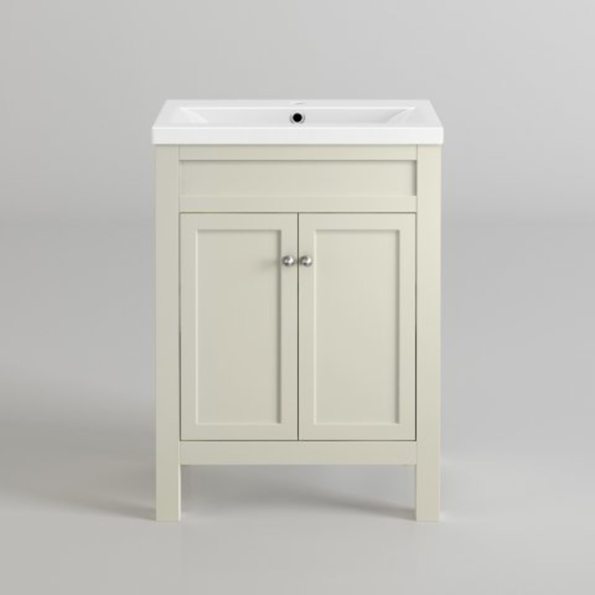 (O18) 600mm Melbourne Clotted Cream Double Door Vanity Unit - Floor Standing. RRP £474.99. COMES - Image 5 of 5