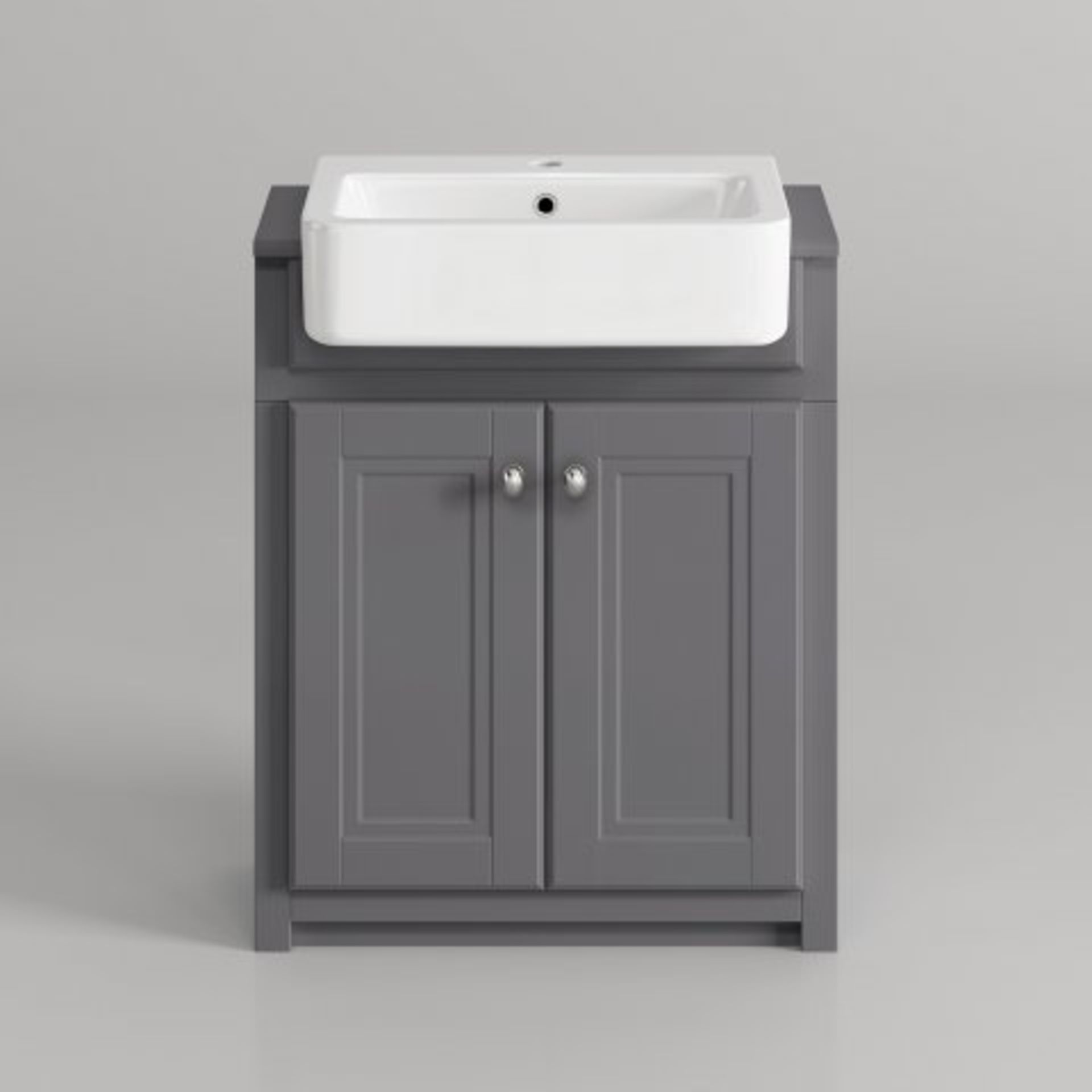 (O22) 667mm Cambridge Midnight Grey Floorstanding Basin Vanity Unit. RRP £599.99. COMES COMPLETE - Image 4 of 4