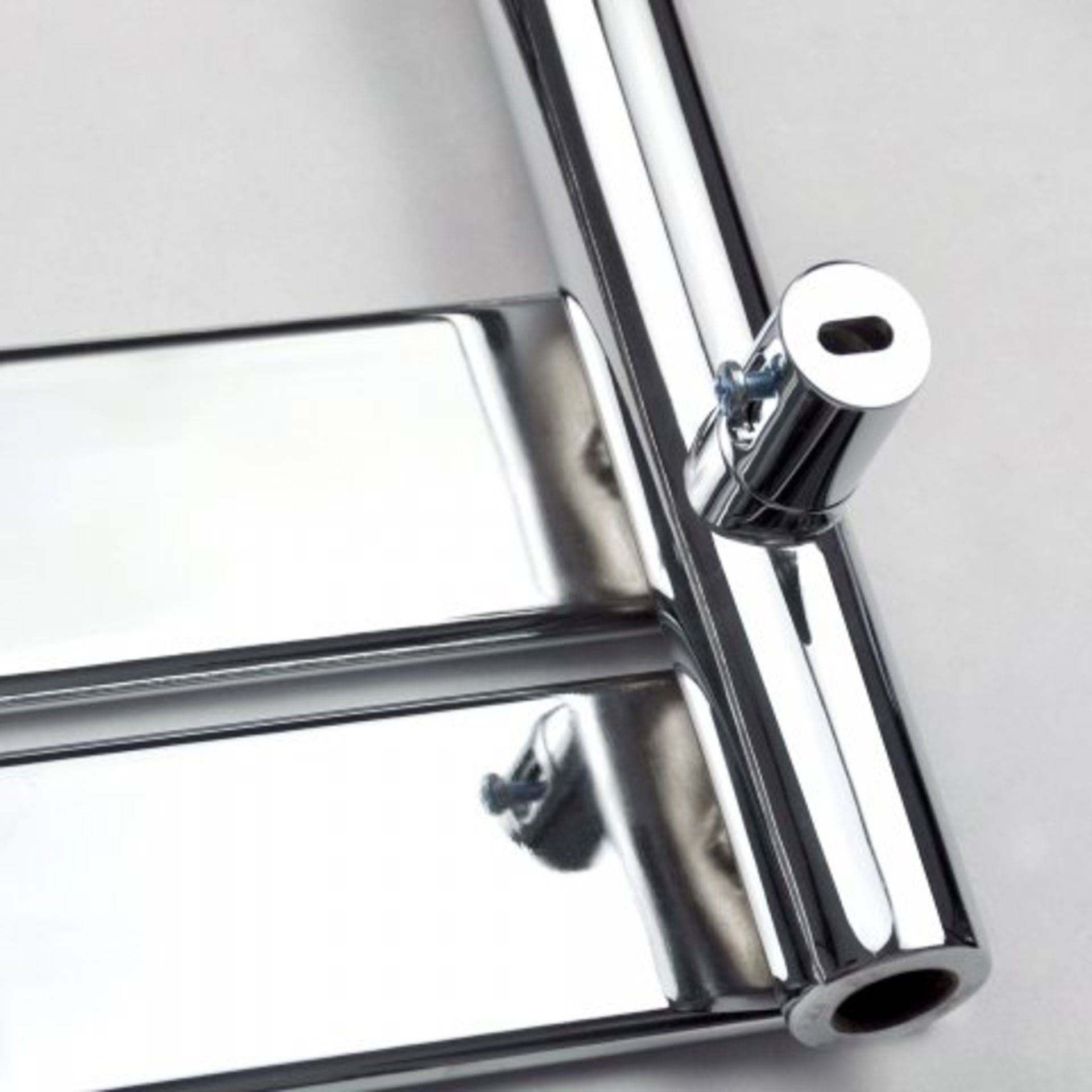 (O50) 1600x450mm Chrome Flat Panel Ladder Towel Radiator - Francis Range. RRP £436.99. Stylishly - Image 3 of 4