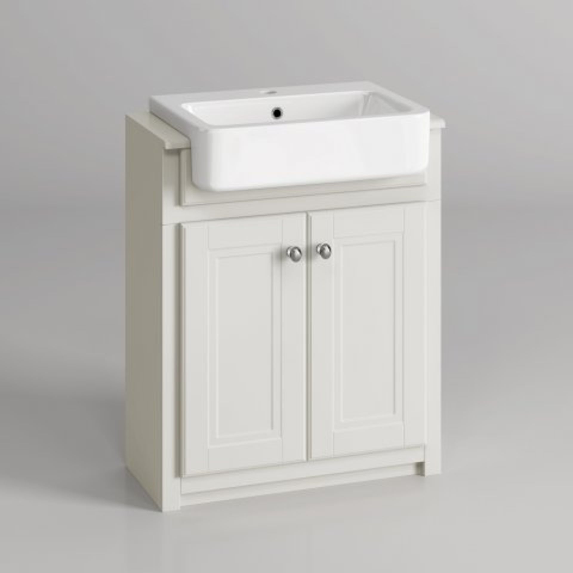 (O20) 667mm Cambridge Clotted Cream Floorstanding Basin Vanity Unit. RRP £599.99. COMES COMPLETE - Image 3 of 4