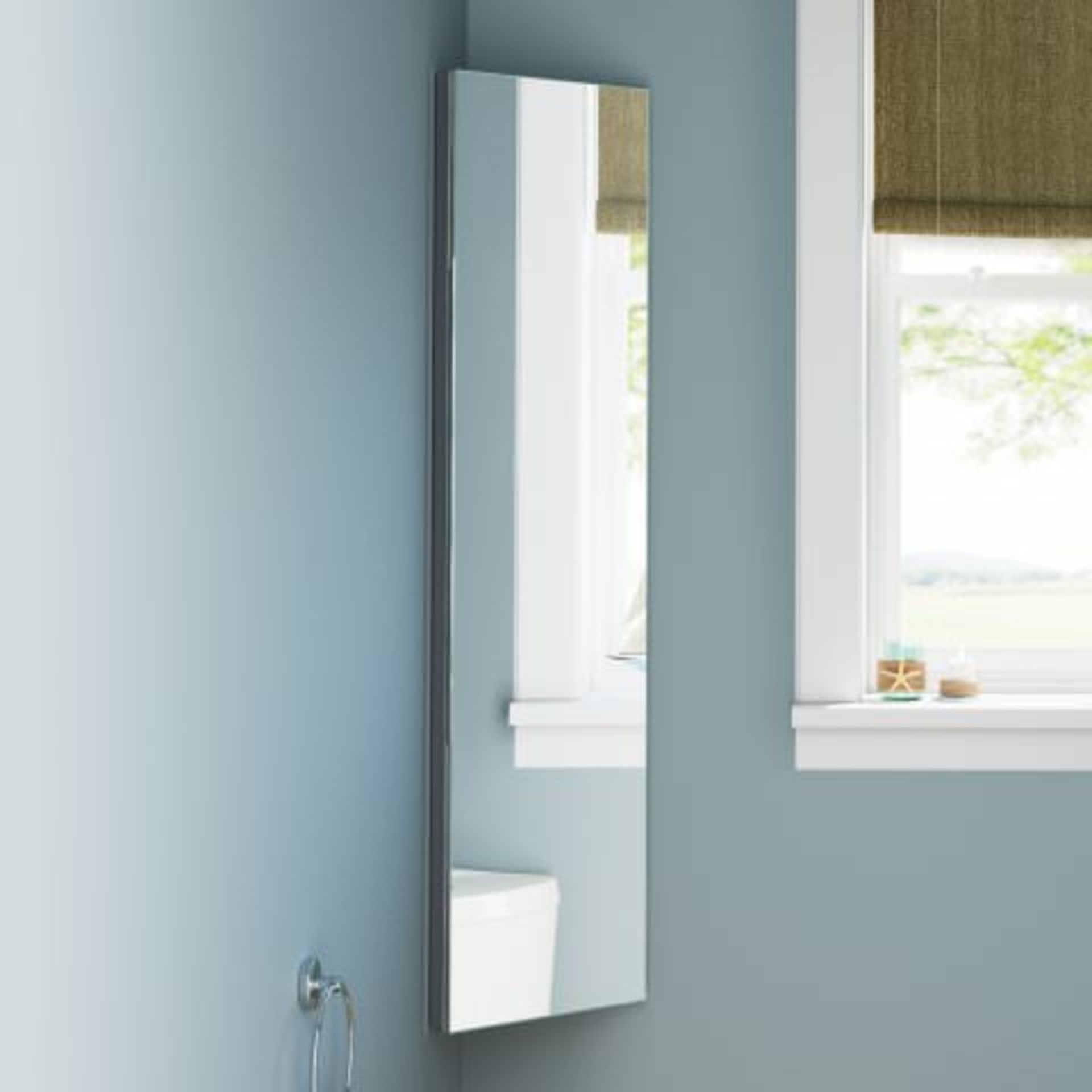 (O23) 1200x300mm Liberty Stainless Steel Tall Corner Mirror Cabinet. RRP £349.99. This stunning