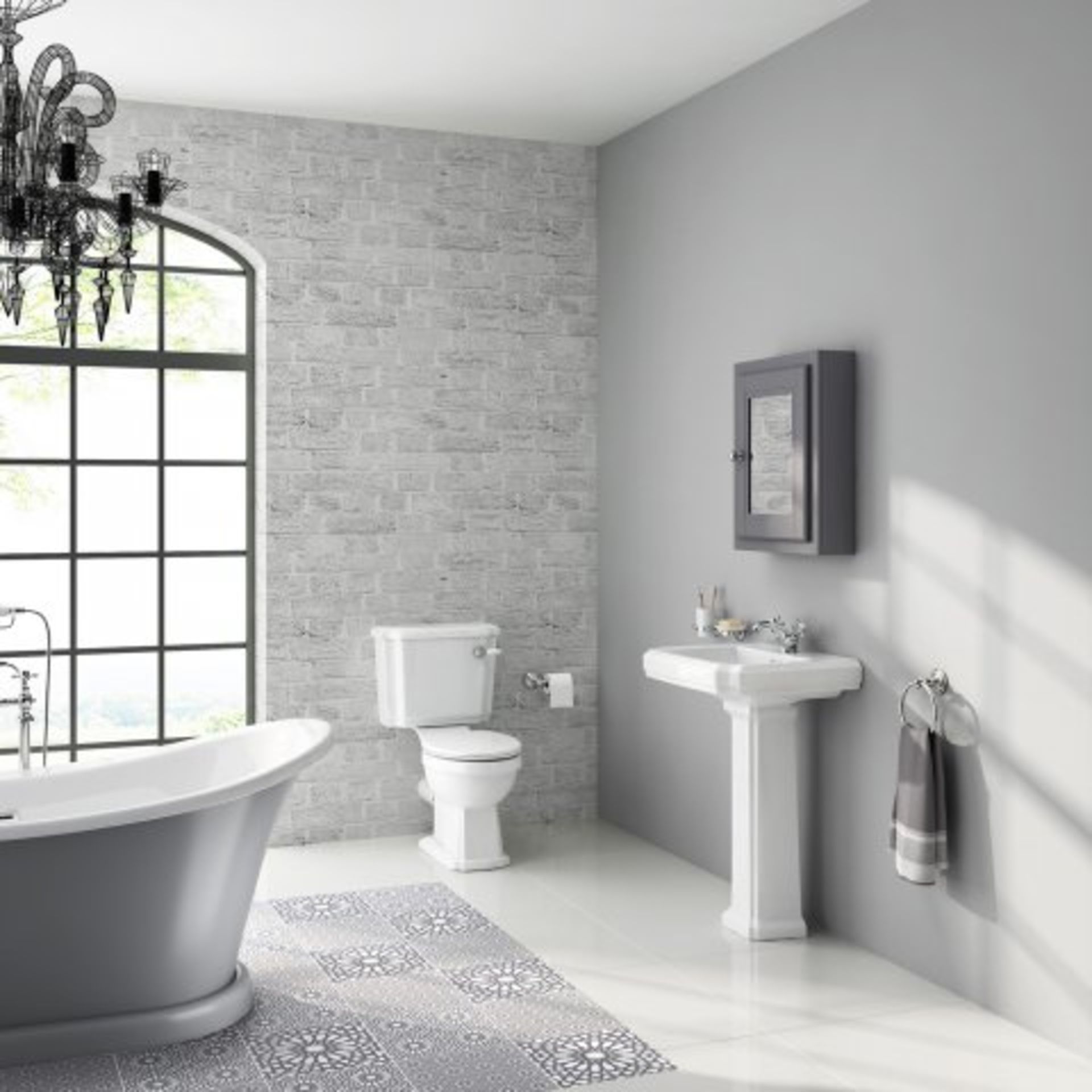 (O33) Georgia II Traditional Basin & Pedestal - Single Tap Hole. RRP £229.99. This elegant basin - Image 2 of 3