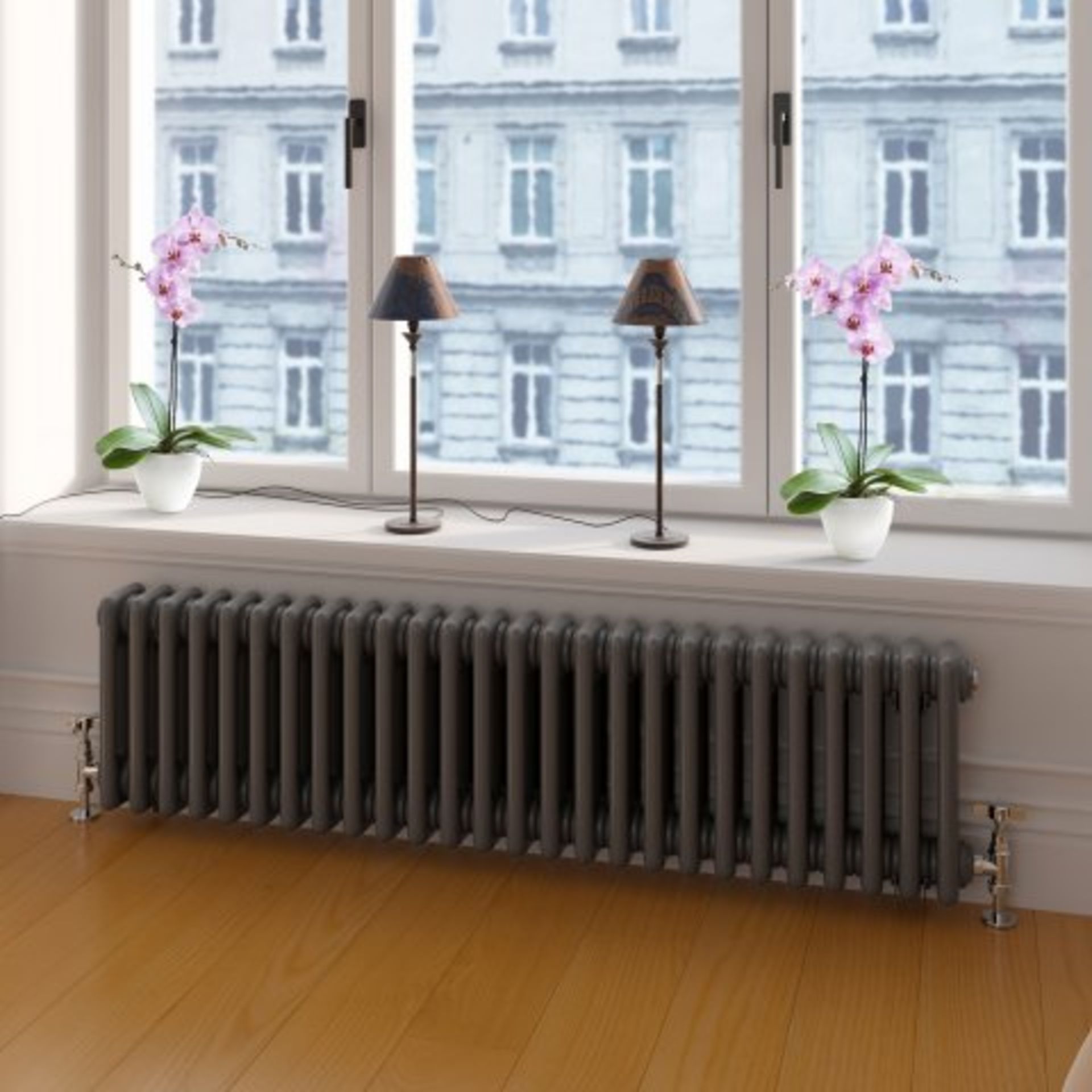 (O15) 300x1188mm Anthracite Triple Panel Horizontal Colosseum Radiator - Roma Premium. RRP £574. - Image 2 of 5