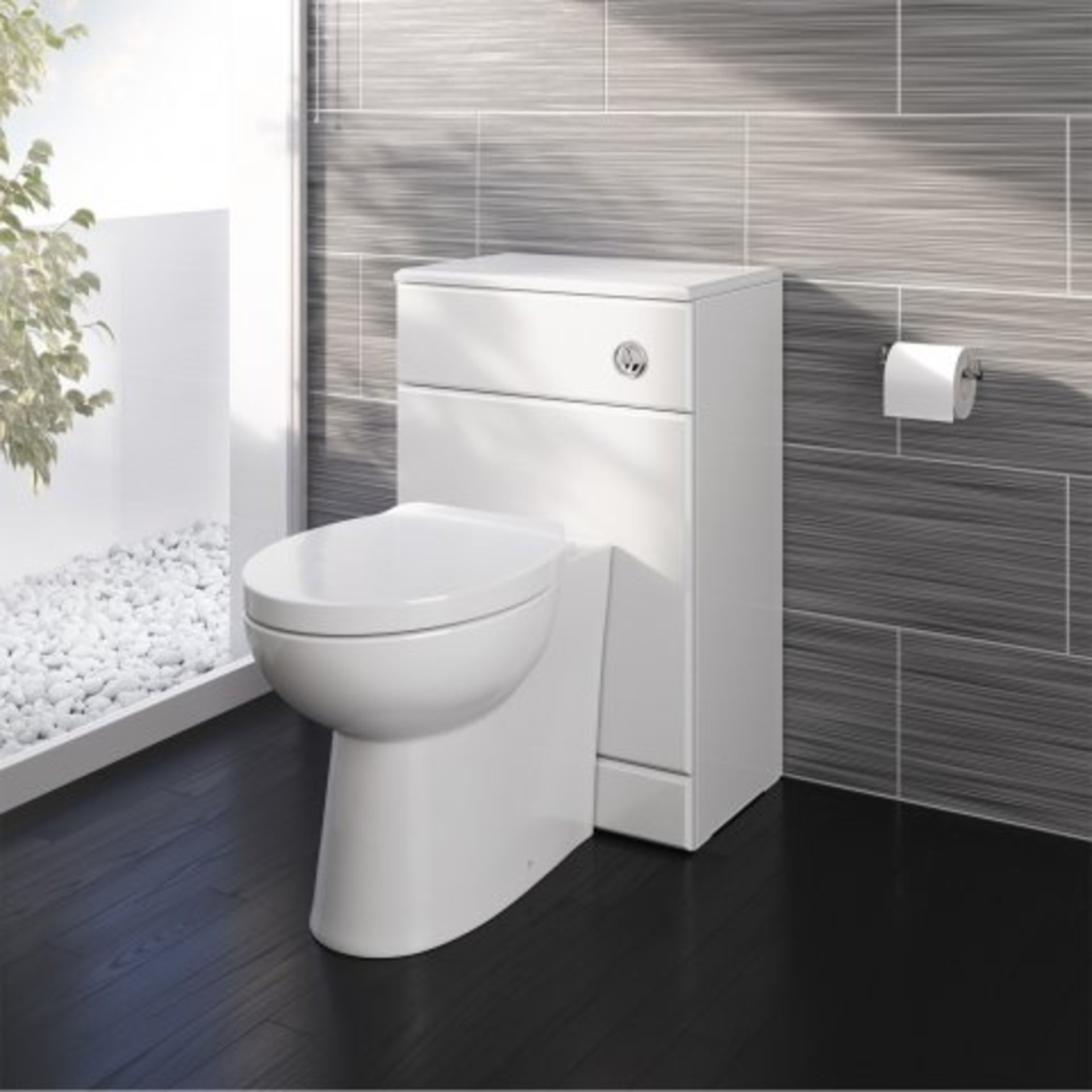 (O27) 500x330mm Quartz Gloss White Back To Wall Toilet Unit This beautifully produced bathroom - Image 3 of 3