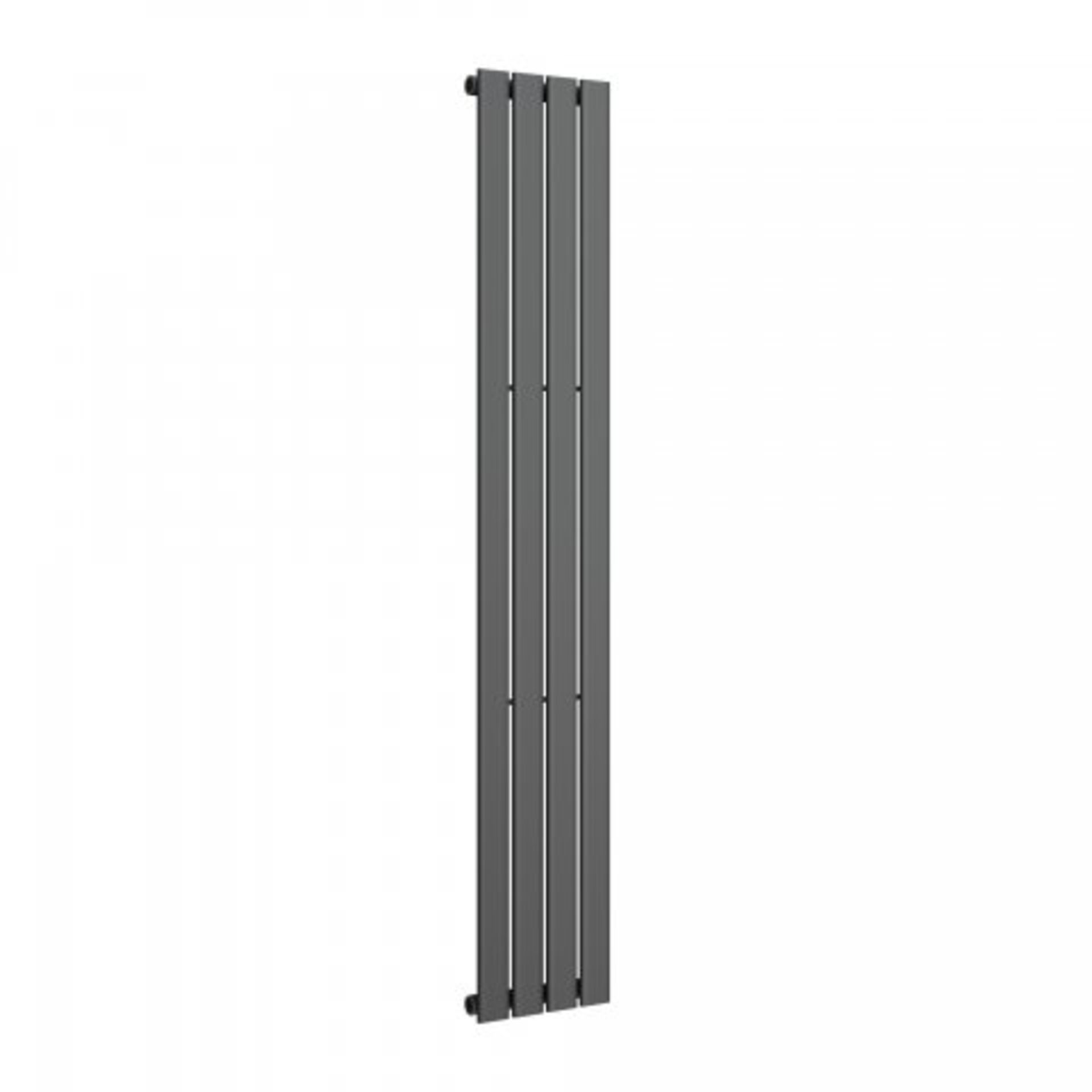 (O11) 1800x300mm Anthracite Single Flat Panel Vertical Radiator - Thera Range. RRP £299.99. Designer - Image 2 of 3
