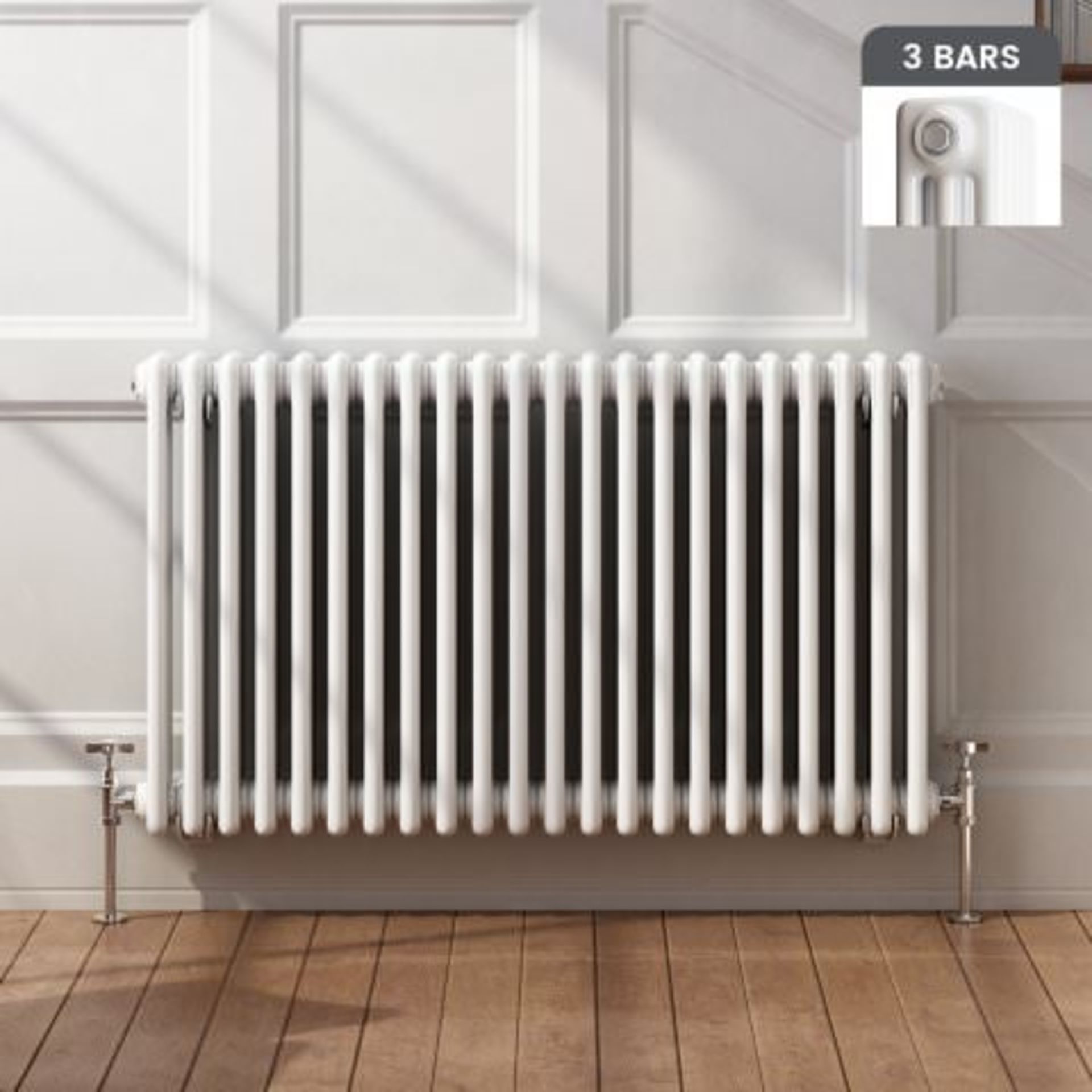 (O12) 600x1000mm White Triple Panel Horizontal Colosseum Radiator - Roma Premium. RRP £383.99.