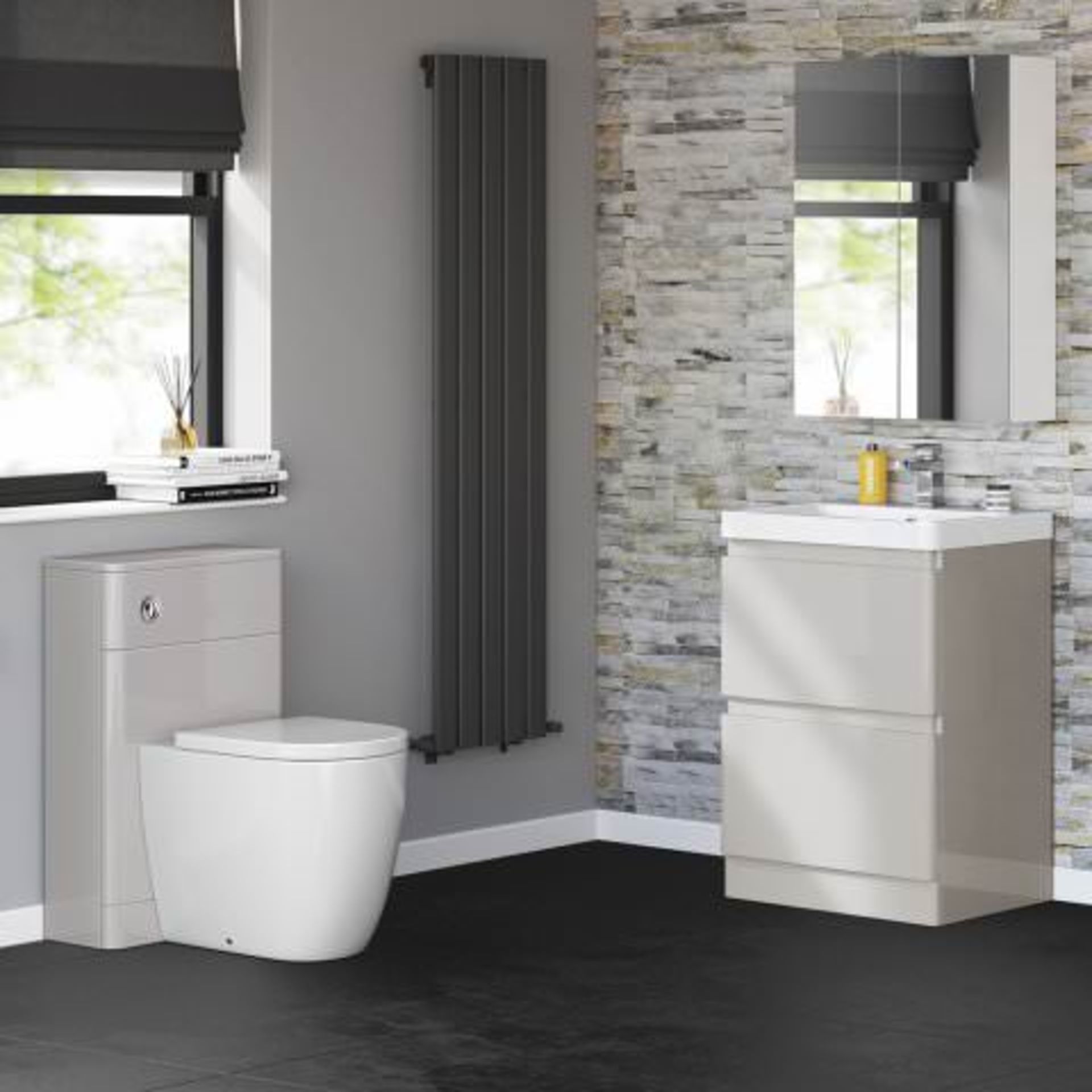 (O28) 500mm Gloss Latte Back To Wall Toilet Unit This Gloss Latte 500mm Back To Wall Toilet Unit - Image 3 of 4