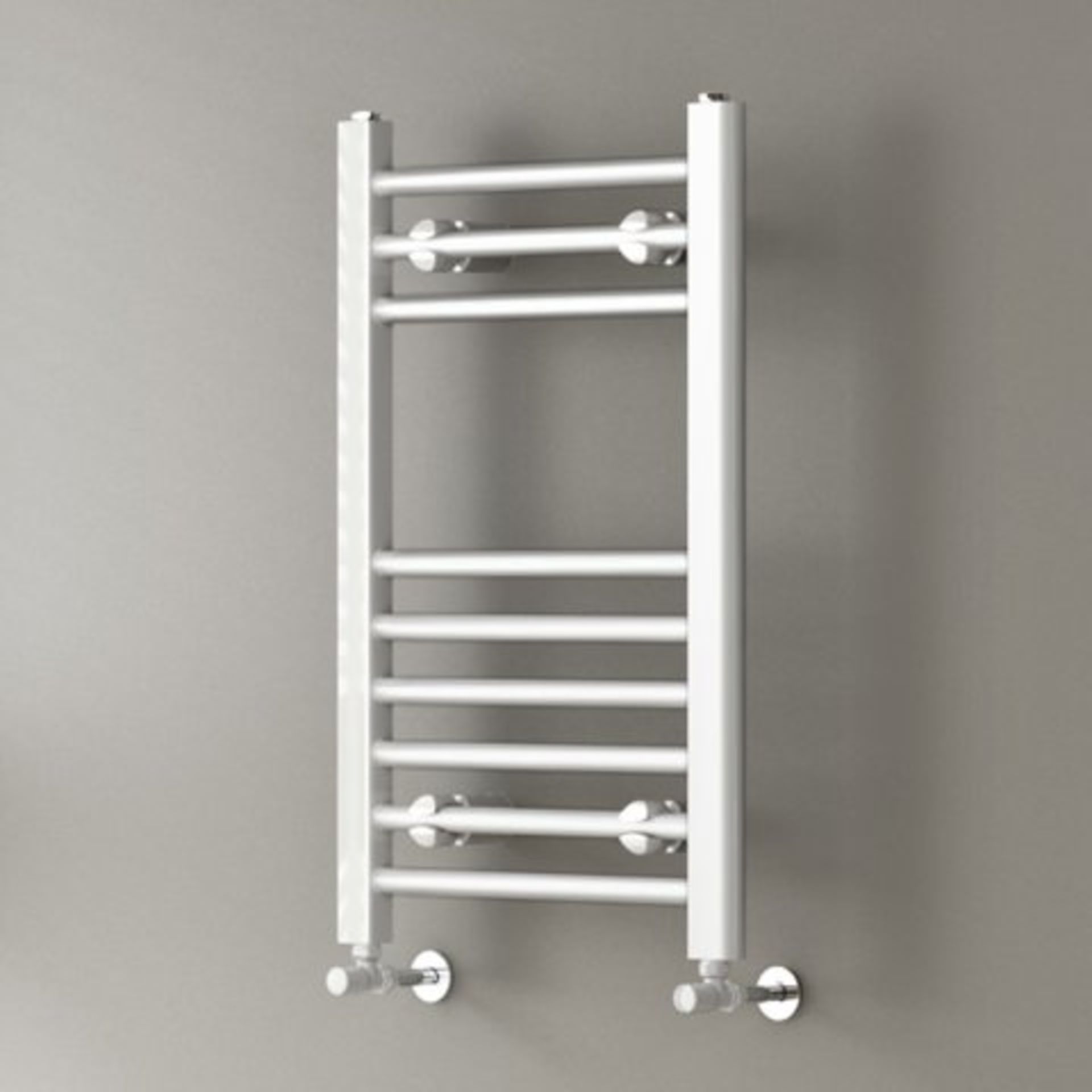 (O46) 650x400mm White Straight Rail Ladder Towel Radiator - Polar Basic Offering durability and