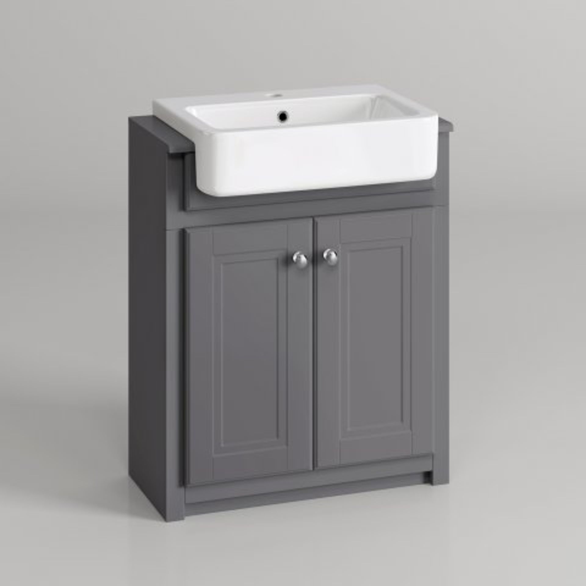 (O22) 667mm Cambridge Midnight Grey Floorstanding Basin Vanity Unit. RRP £599.99. COMES COMPLETE - Image 3 of 4