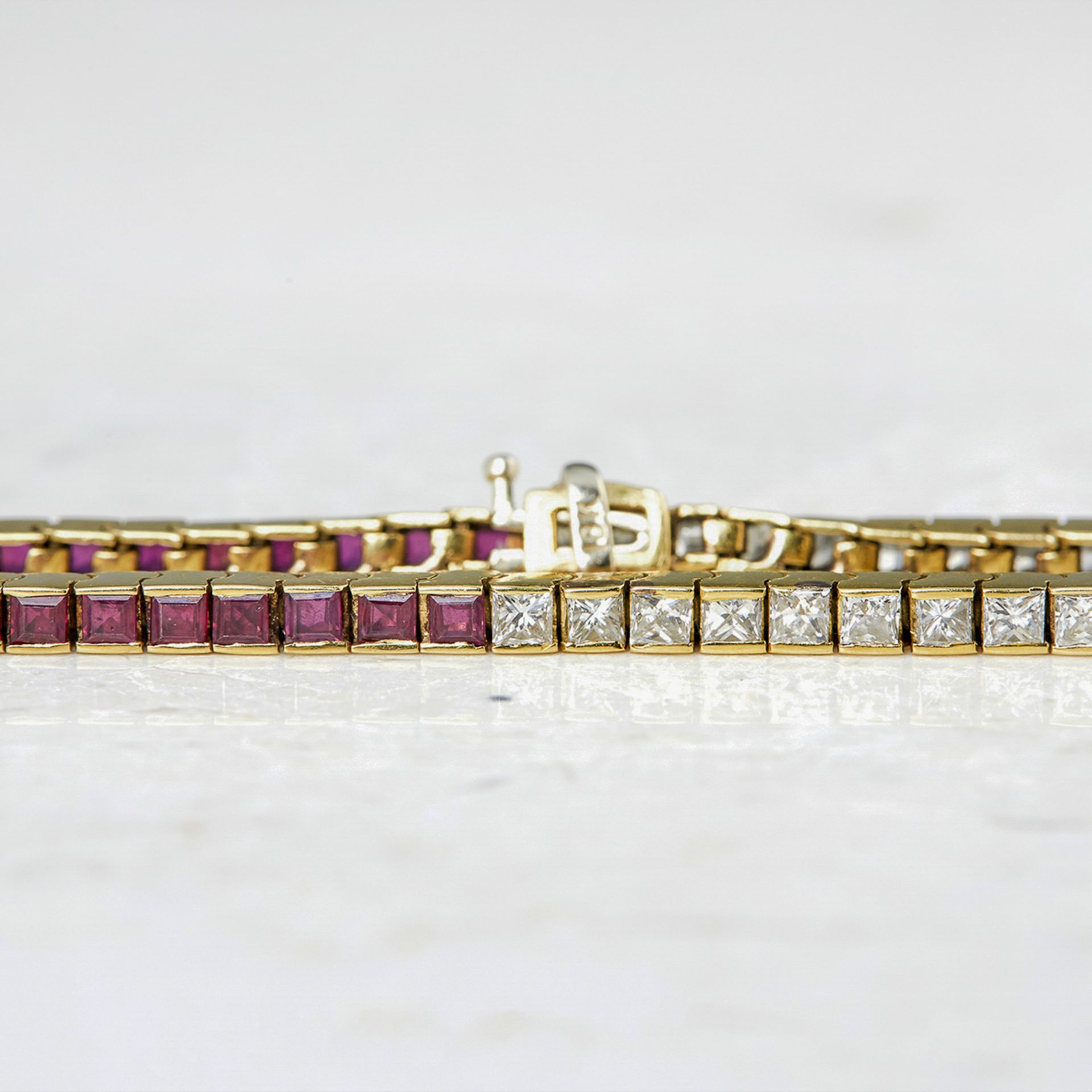 Unbranded, 18k Yellow Gold 3.50ct Ruby & 3.50ct Diamond Tennis Bracelet - Image 3 of 6