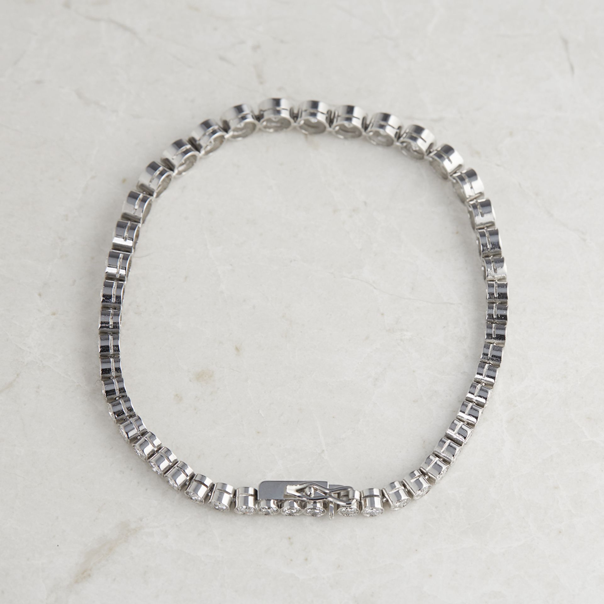 Unbranded, Platinum 6.43ct Graduated Diamond Tennis Bracelet - Image 7 of 7