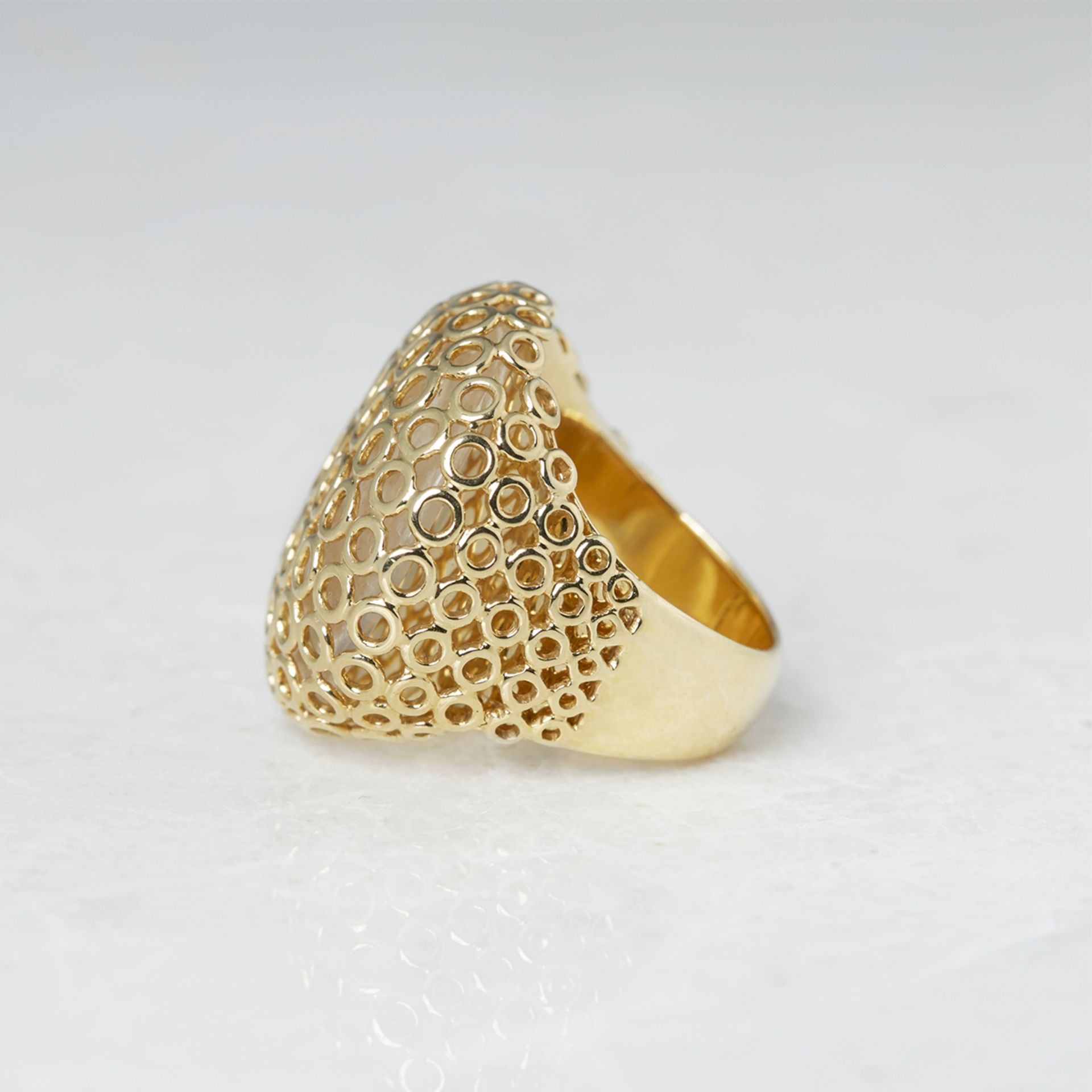 Carla Amorim, 18k Yellow Gold Cabochon Clear Crystal Quartz Ring - Image 4 of 6
