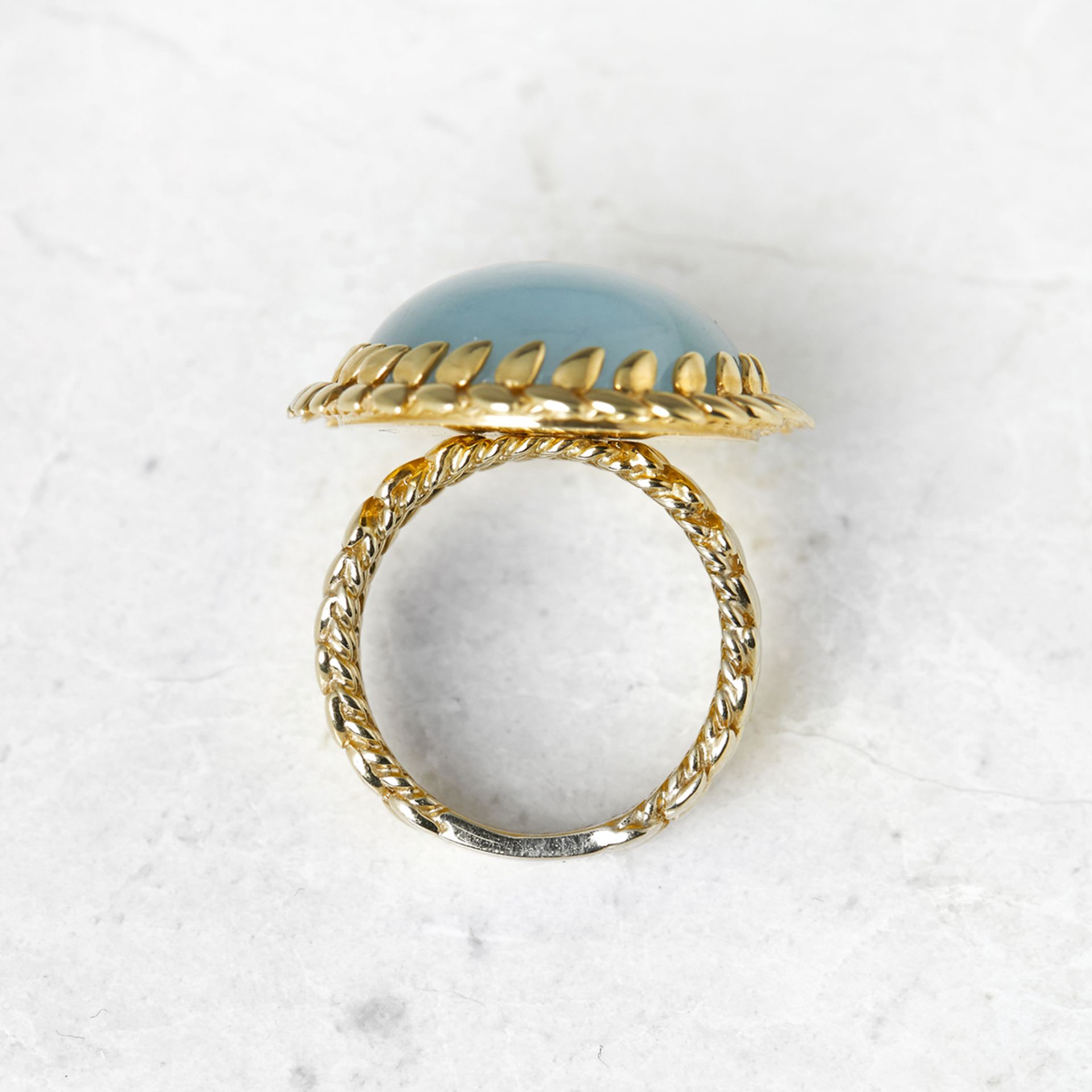 Carla Amorim, 18k Yellow Gold Cabochon Aquamarine Ring - Image 5 of 7