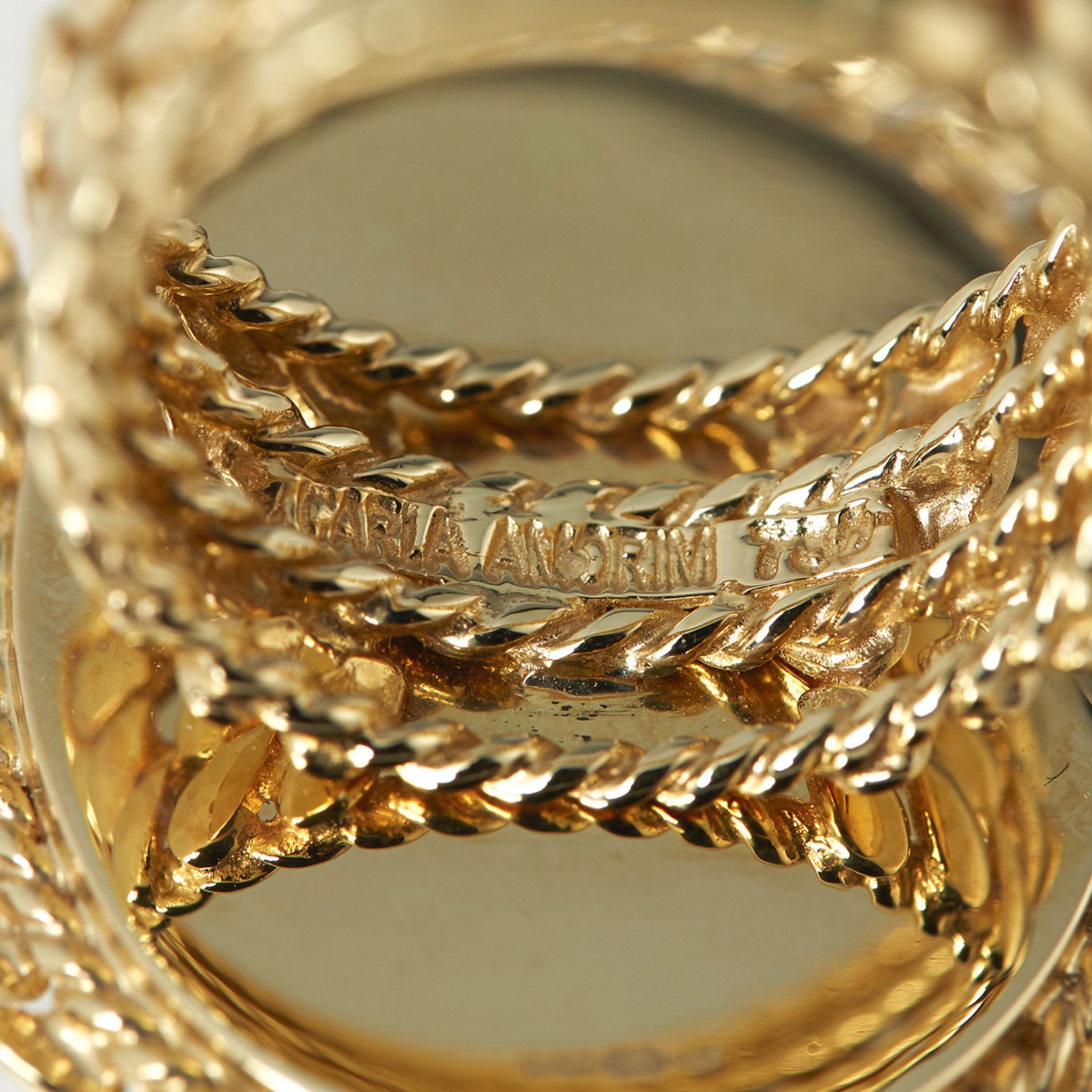 Carla Amorim, 18k Yellow Gold Cabochon Aquamarine Ring - Image 6 of 7