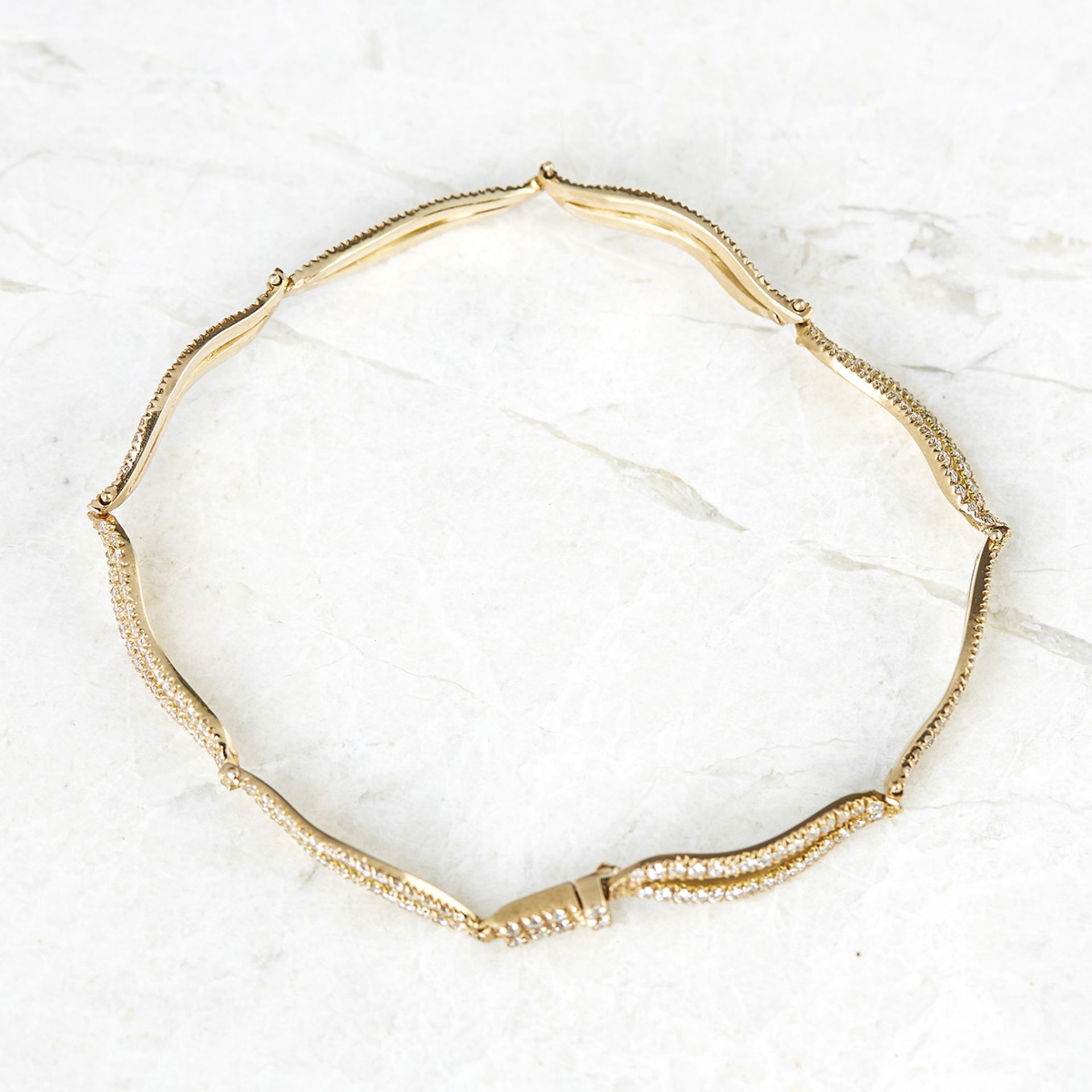 Unbranded, 18k Yellow Gold 2.56ct Diamond Wavy Link Bracelet - Image 6 of 6