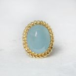 Carla Amorim, 18k Yellow Gold Cabochon Aquamarine Ring