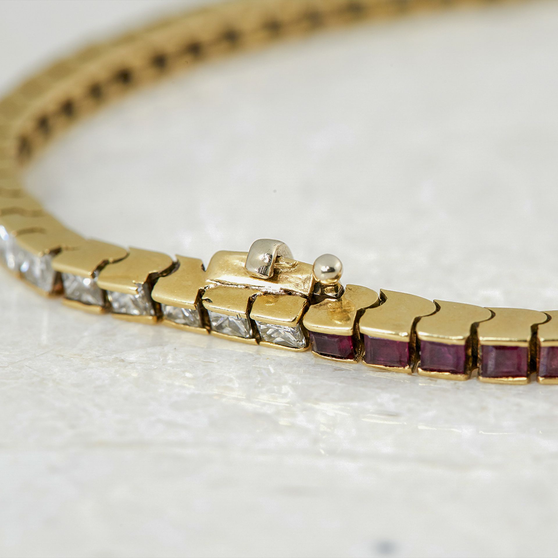 Unbranded, 18k Yellow Gold 3.50ct Ruby & 3.50ct Diamond Tennis Bracelet - Image 4 of 6