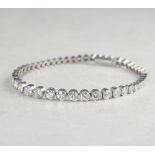 Unbranded, Platinum 6.43ct Graduated Diamond Tennis Bracelet