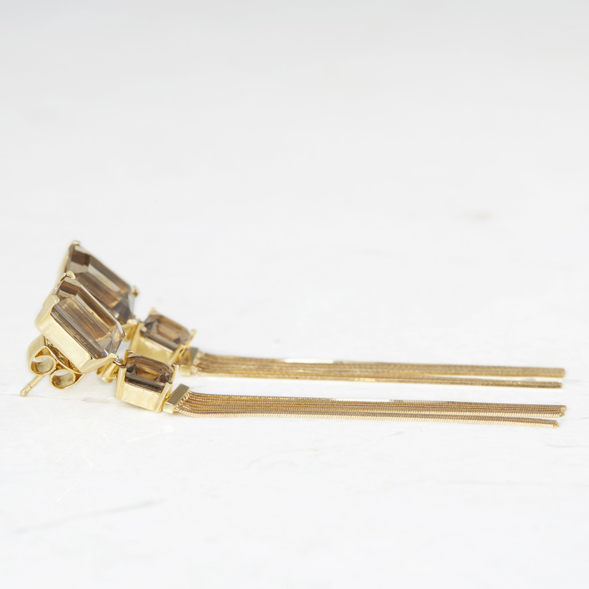 Carla Amorim, 18k Yellow Gold Smoky Quartz Whisper Earrings - Image 3 of 5