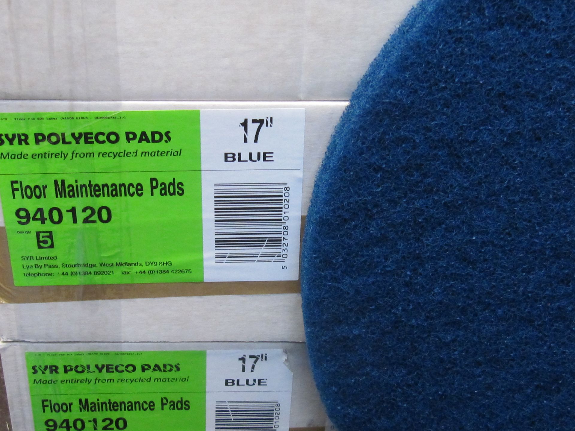 15 x 17" Blue Floor Buffer Pads. - Image 2 of 3