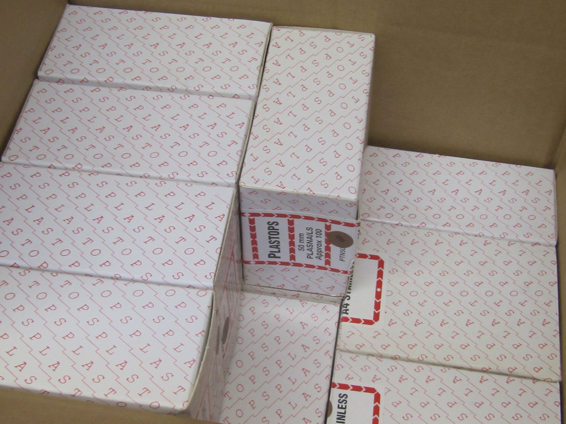 25 x Boxes of 50mm St. Steel Brown PVC Head Nails. - Image 2 of 3