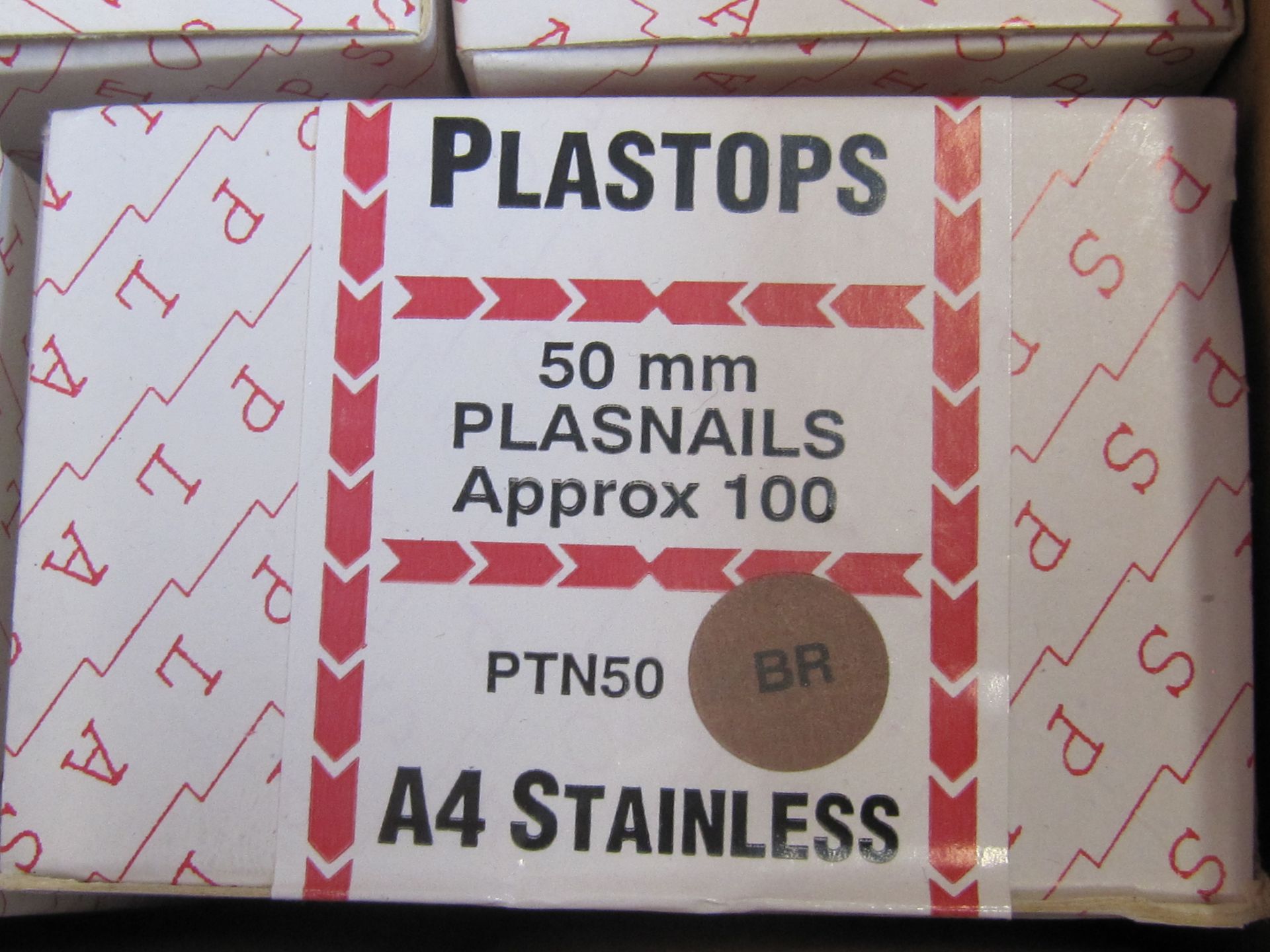 12 x Boxes of 50mm St. Steel Brown PVC Head Nails. - Image 3 of 4