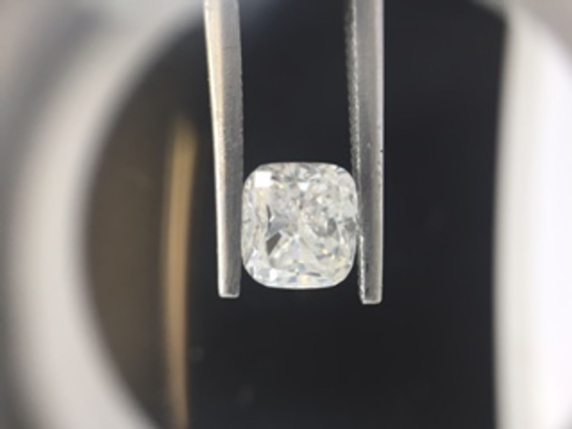 1.50ct cushion cut diamond. E colour, VS2 clarity. 6.65 x 6.18 x 4.28mm. GIA certification _