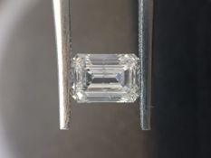 1.50ct emerald cut diamond. F colour, SI2 clarity. 7.67 x 5.41x 3.53mm. GIA certificate _