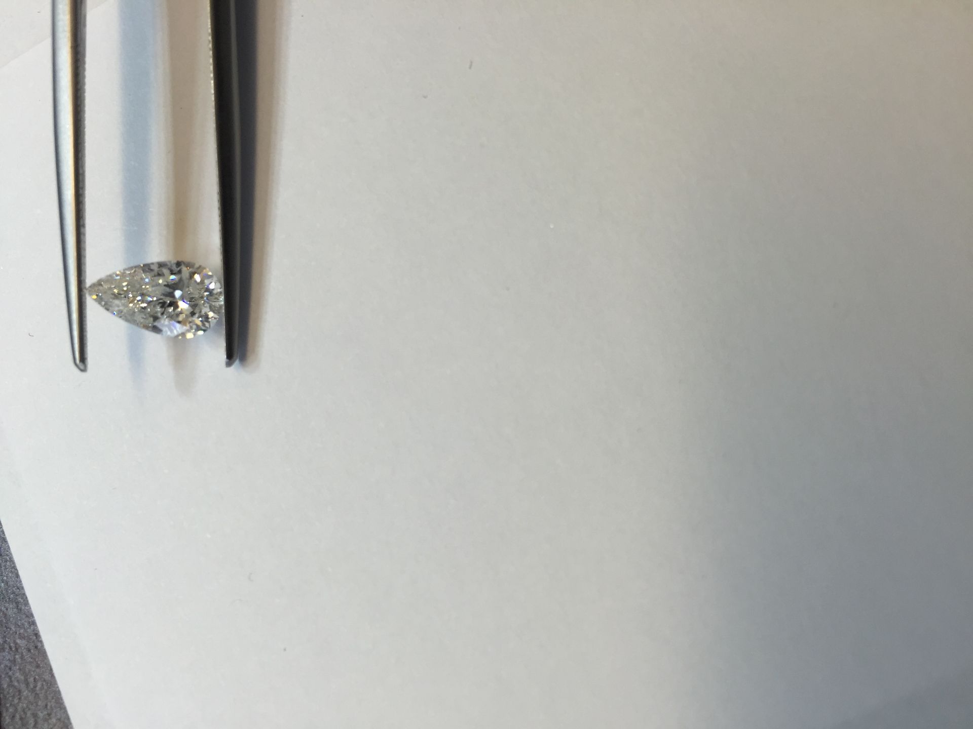 1.01ct pear cut diamond. D colour, Si2 clarity. No certification .Valued at £6645For more - Image 3 of 4