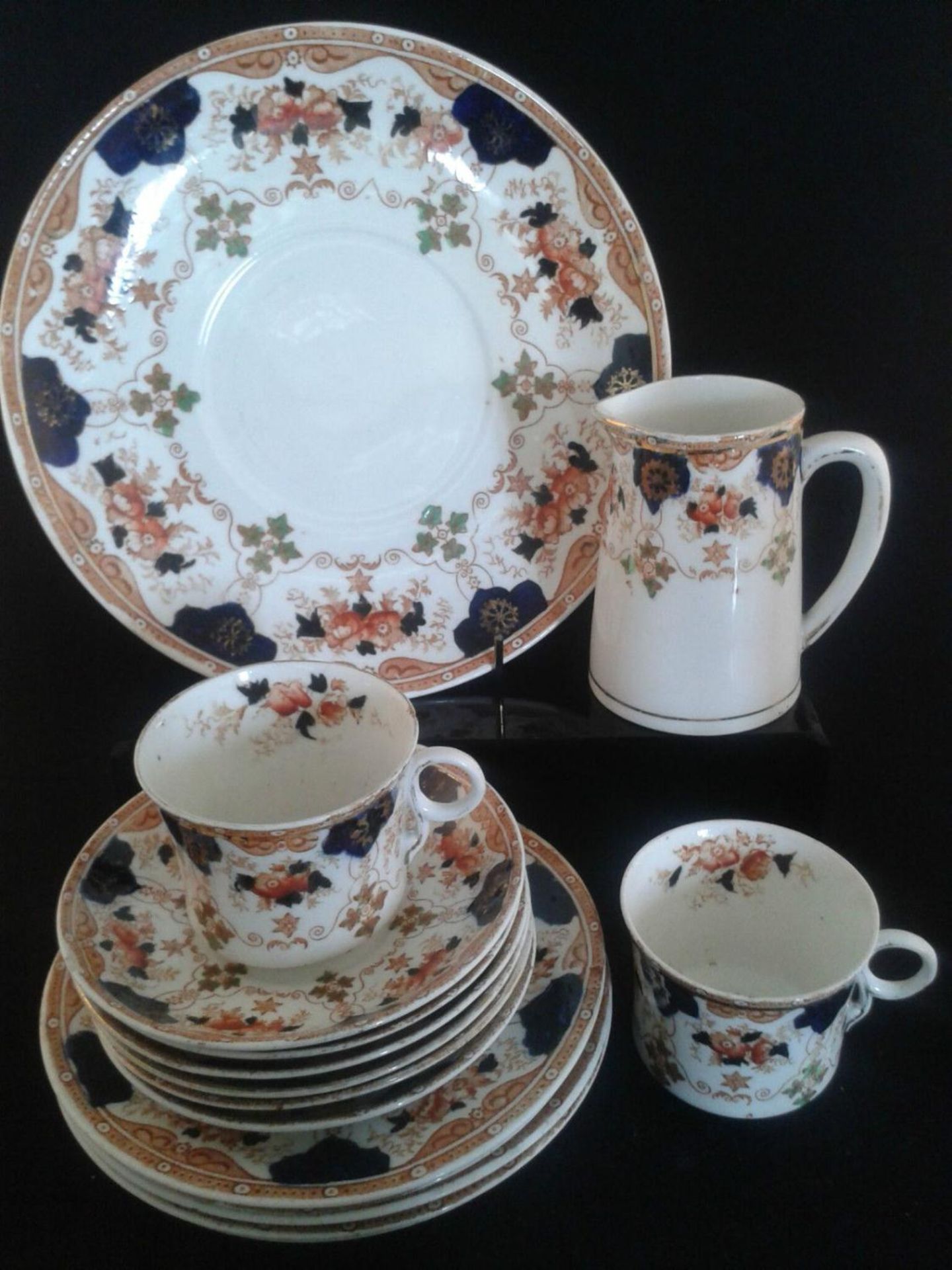 c1900 Afternoon Tea Set Royal Stafford Imari Pattern 4479. 15 piece set. Hand-painted and features a