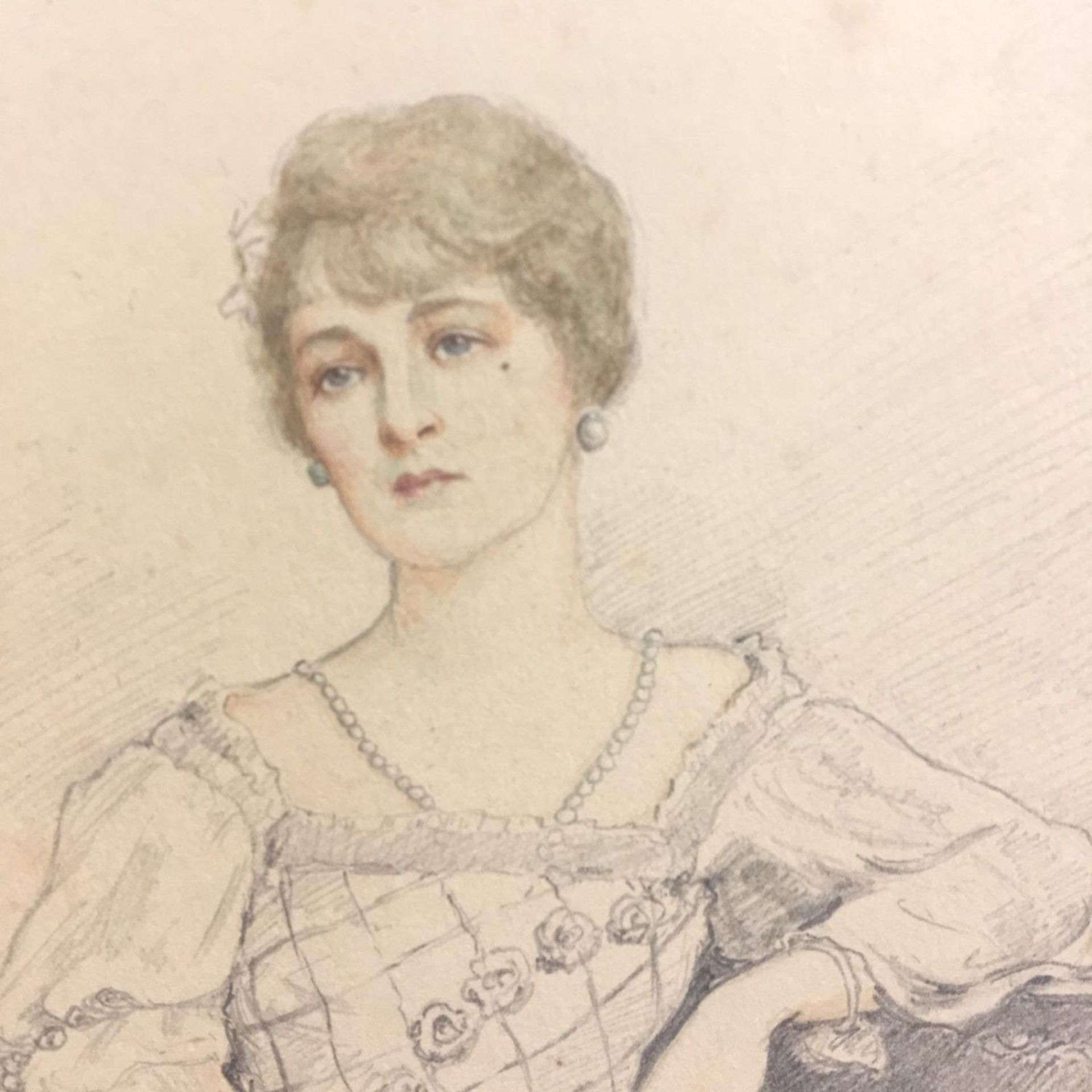 Winifred Cecile Dongworth (1893 - 1975). Wonderful antique painting sketch portrait of a lady by - Image 3 of 6