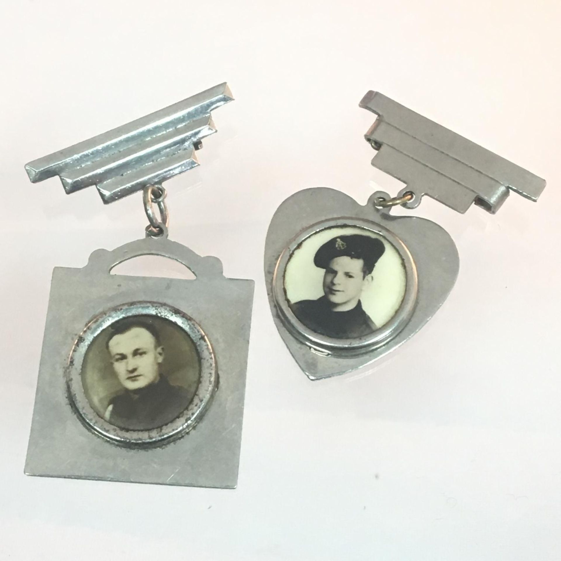 Two WW2 Art Deco Portrait Brooches. With Free UK Delivery