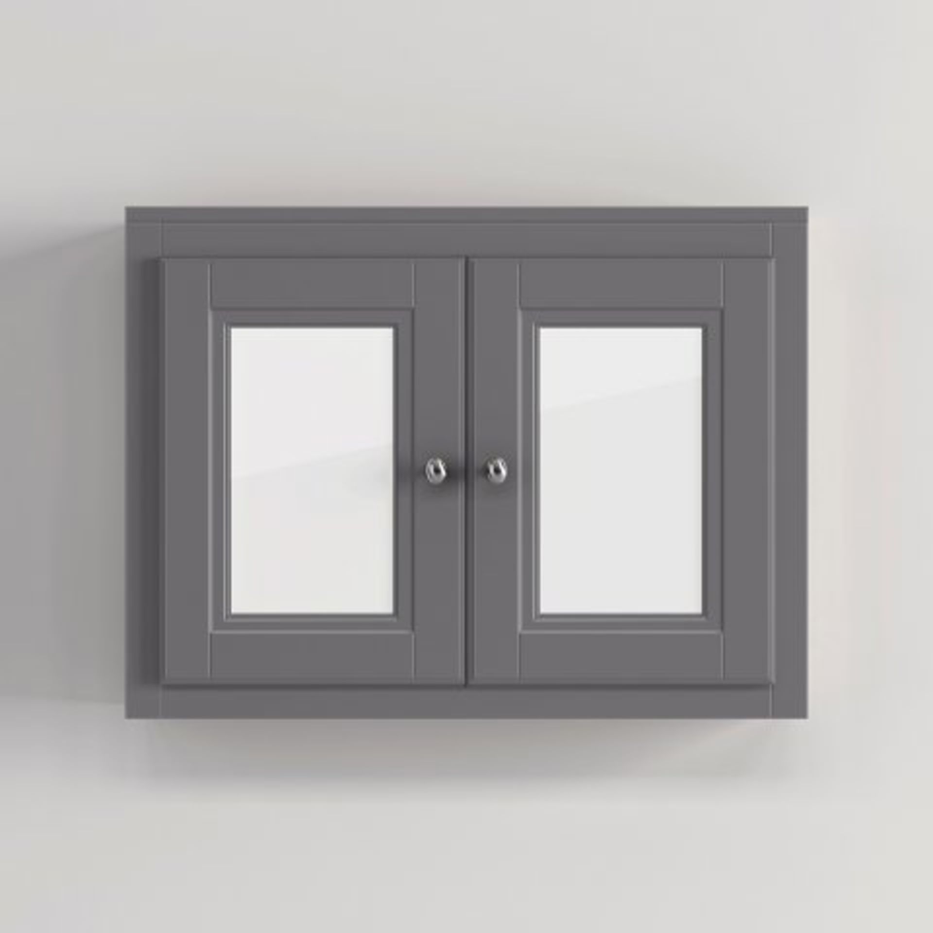 (I13) 800mm Cambridge Midnight Grey Double Door Mirror Cabinet. RRP £299.99. Our Cambridge - Image 4 of 4