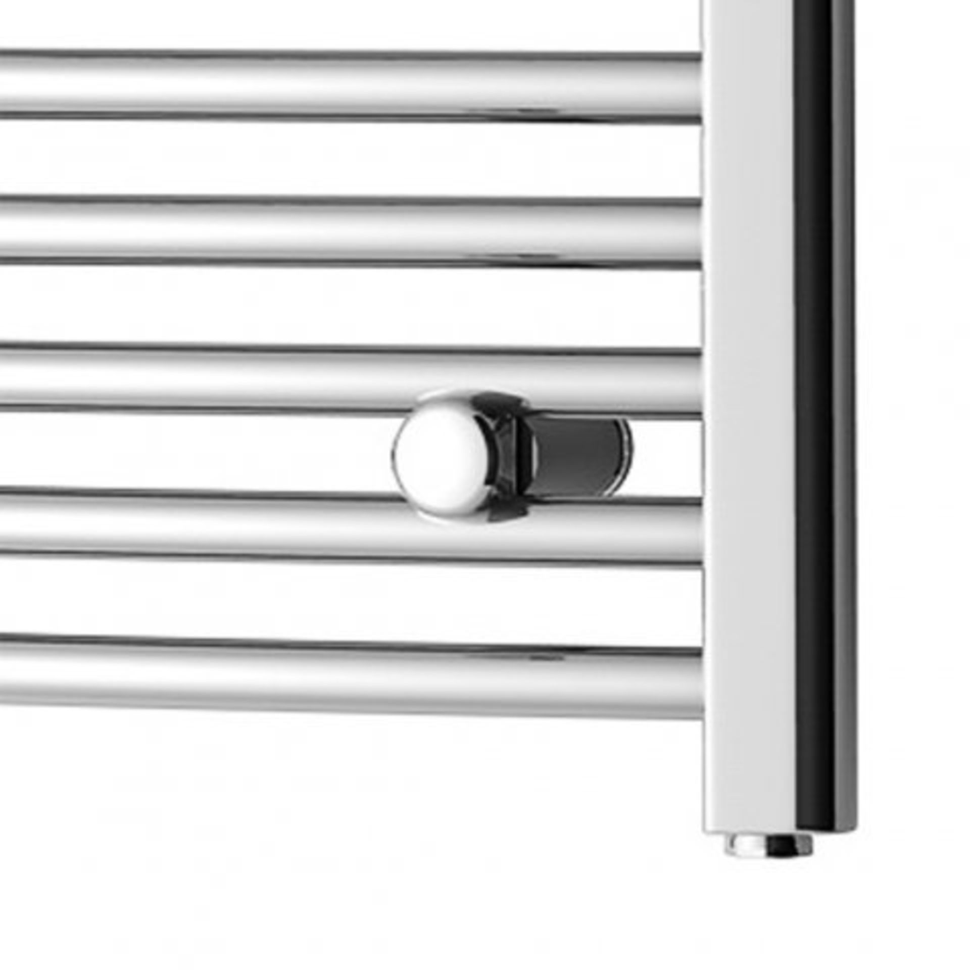 (I50) 1200x500mm - 19mm Tubes - Chrome Heated Straight Rail Ladder Towel Radiator - Ella - Image 3 of 5