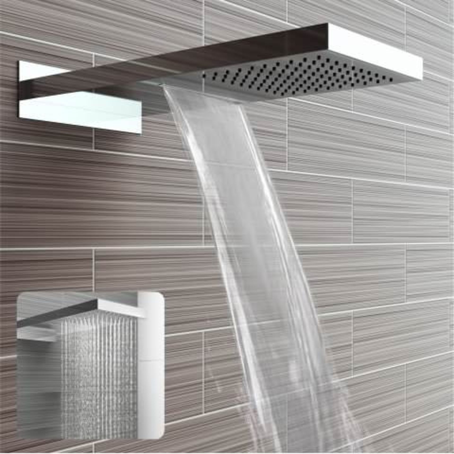(I22) Stainless Steel 230x500mm Waterfall Shower Head. RRP £374.98. "What An Experience": Enjoy - Image 2 of 5