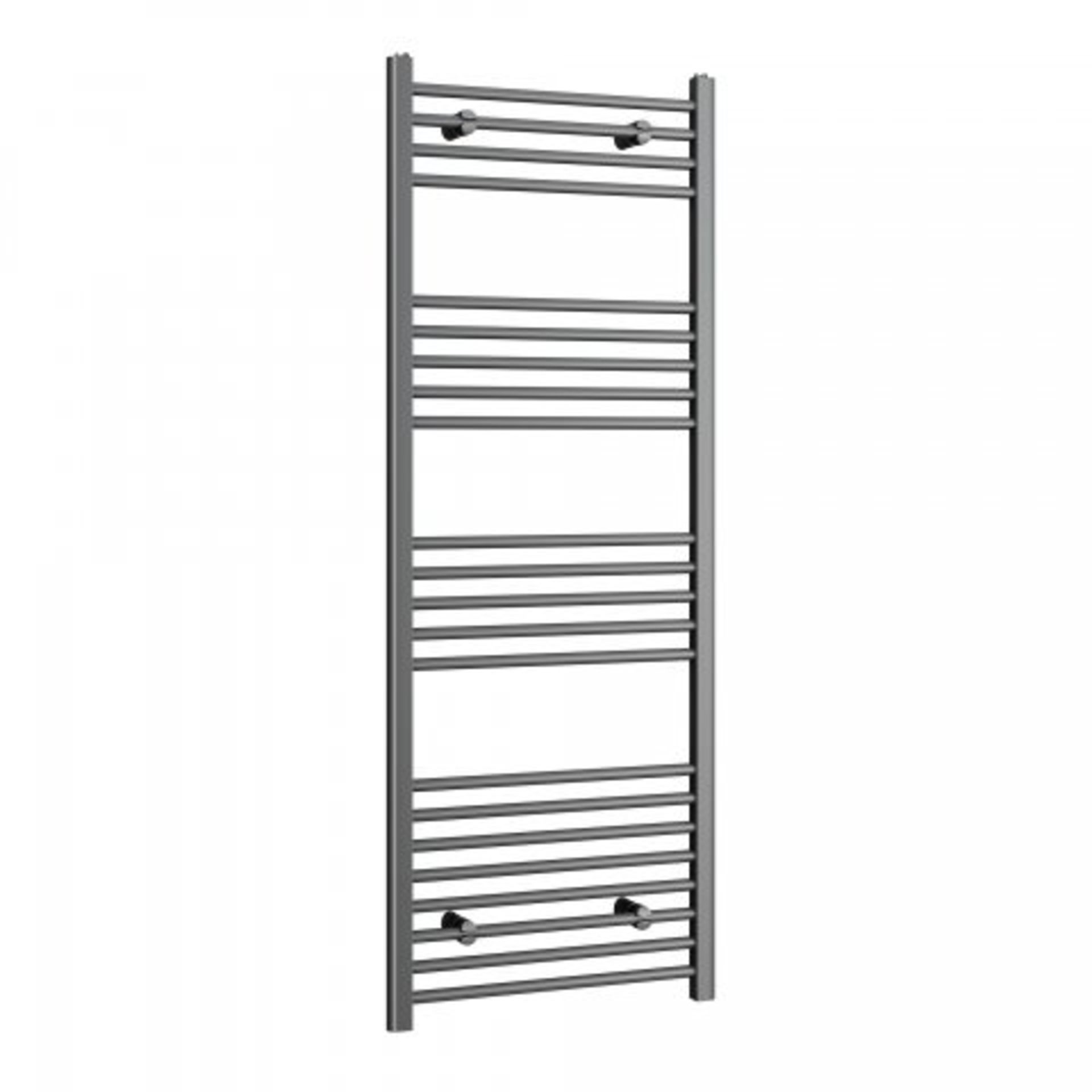 (I35) 1200x450mm - 20mm Tubes - Anthracite Heated Straight Rail Ladder Towel Radiator- Natasha. - Image 3 of 5