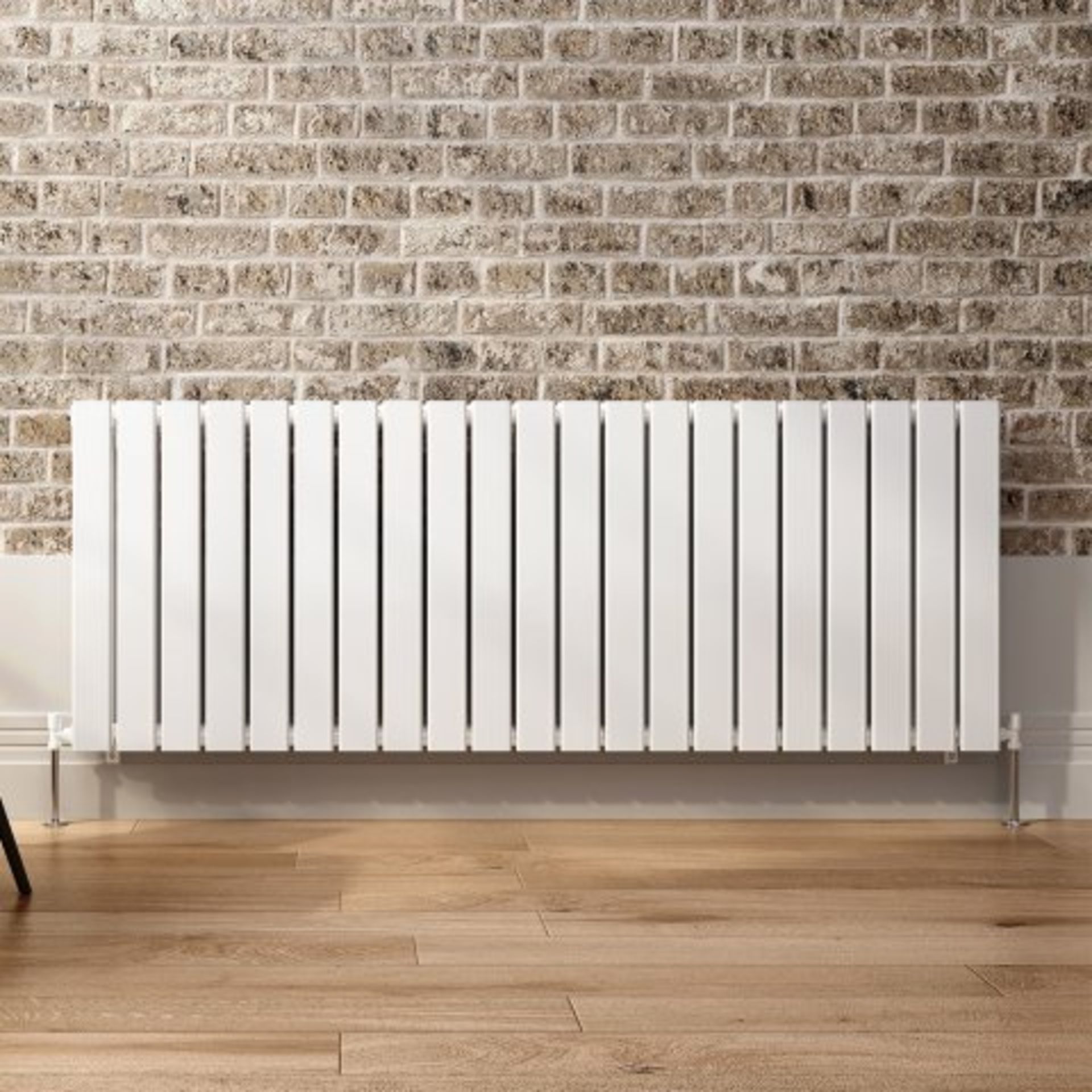 (I44) 600x1596mm Gloss White Single Flat Panel Horizontal Radiator - Hayes Premium. RRP £499.99. - Image 4 of 5